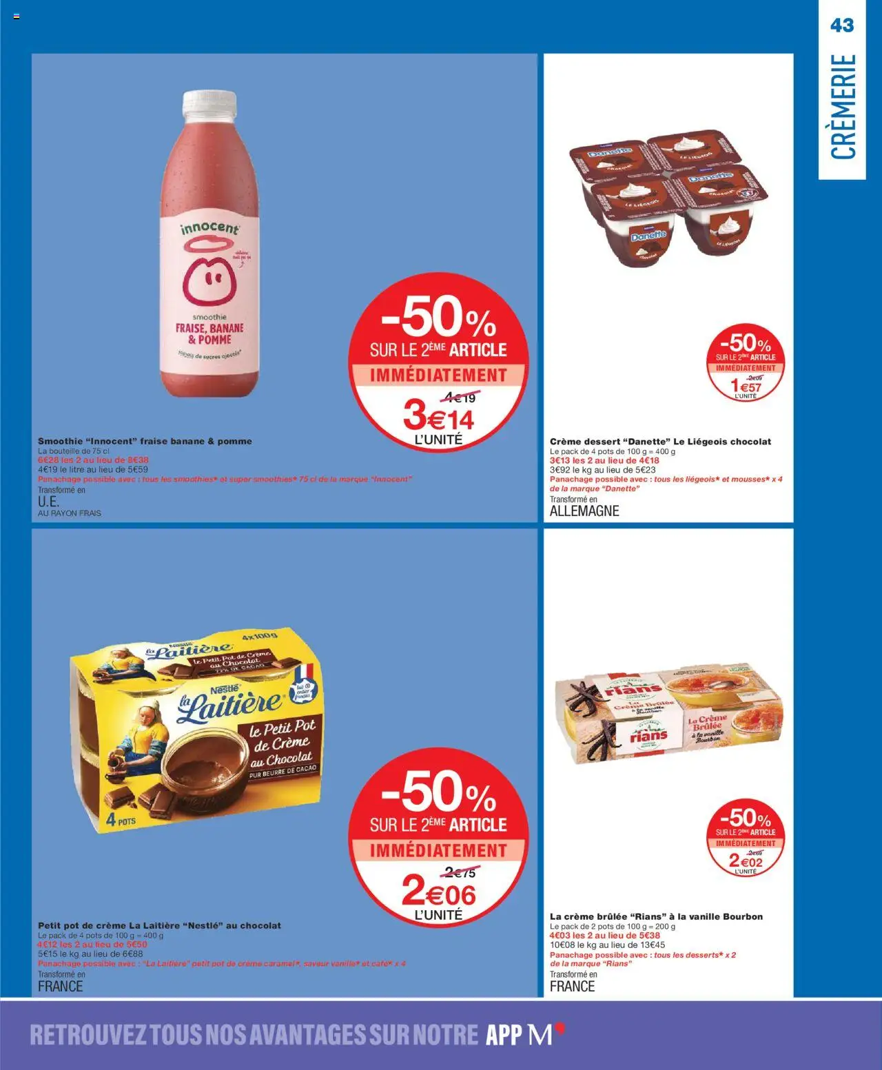 {H1} | Page: 43 | Produits: Fraise, Banane, Beurre, Crème