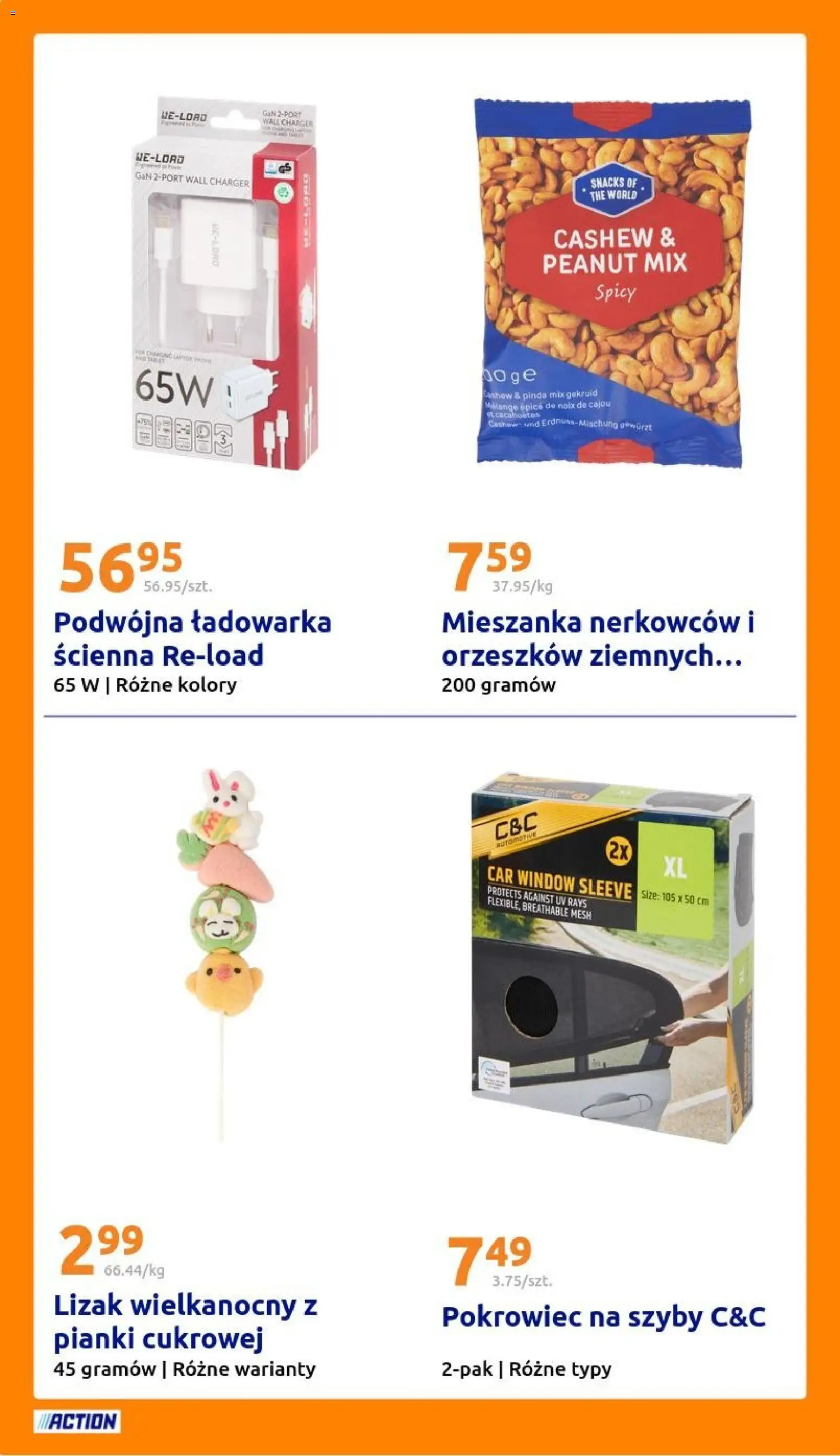 Action gazetka od 01.04.2026 | Strona: 22 | Produkty: Ładowarka, Pianki, Gin