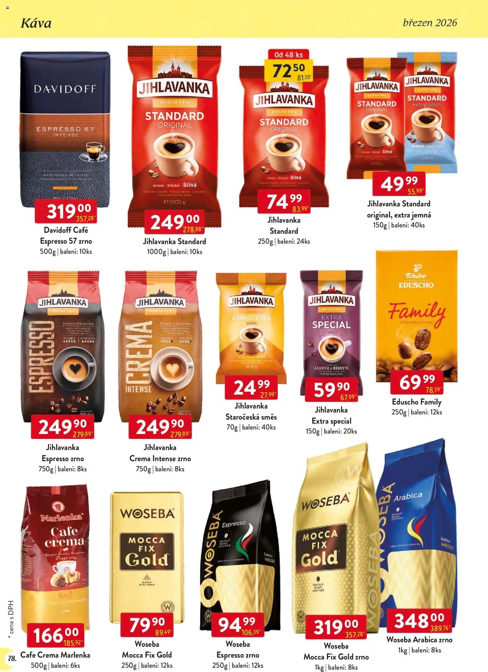 Astur & Qanto leták - Velkoobchod 03/2026 od 01.03.2026 | Strana: 78 | Produkty: Tchibo, Jihlavanka, Crema, Marlenka