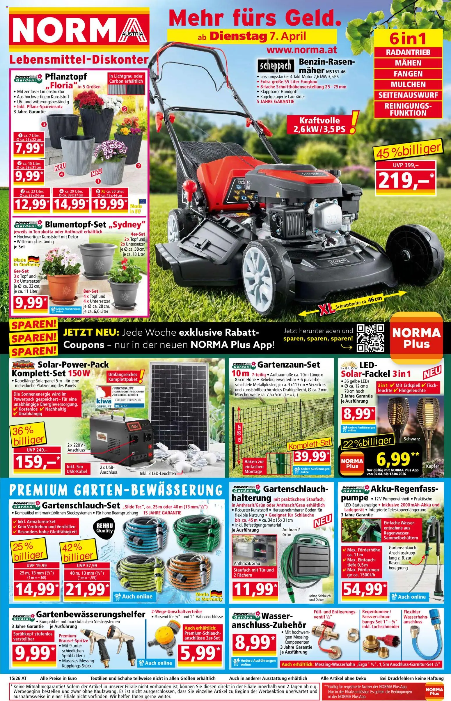 Norma Flugblatt gültig ab 07.04.2026 | Seite: 1 | Produkte: Wasser, USB, Tisch