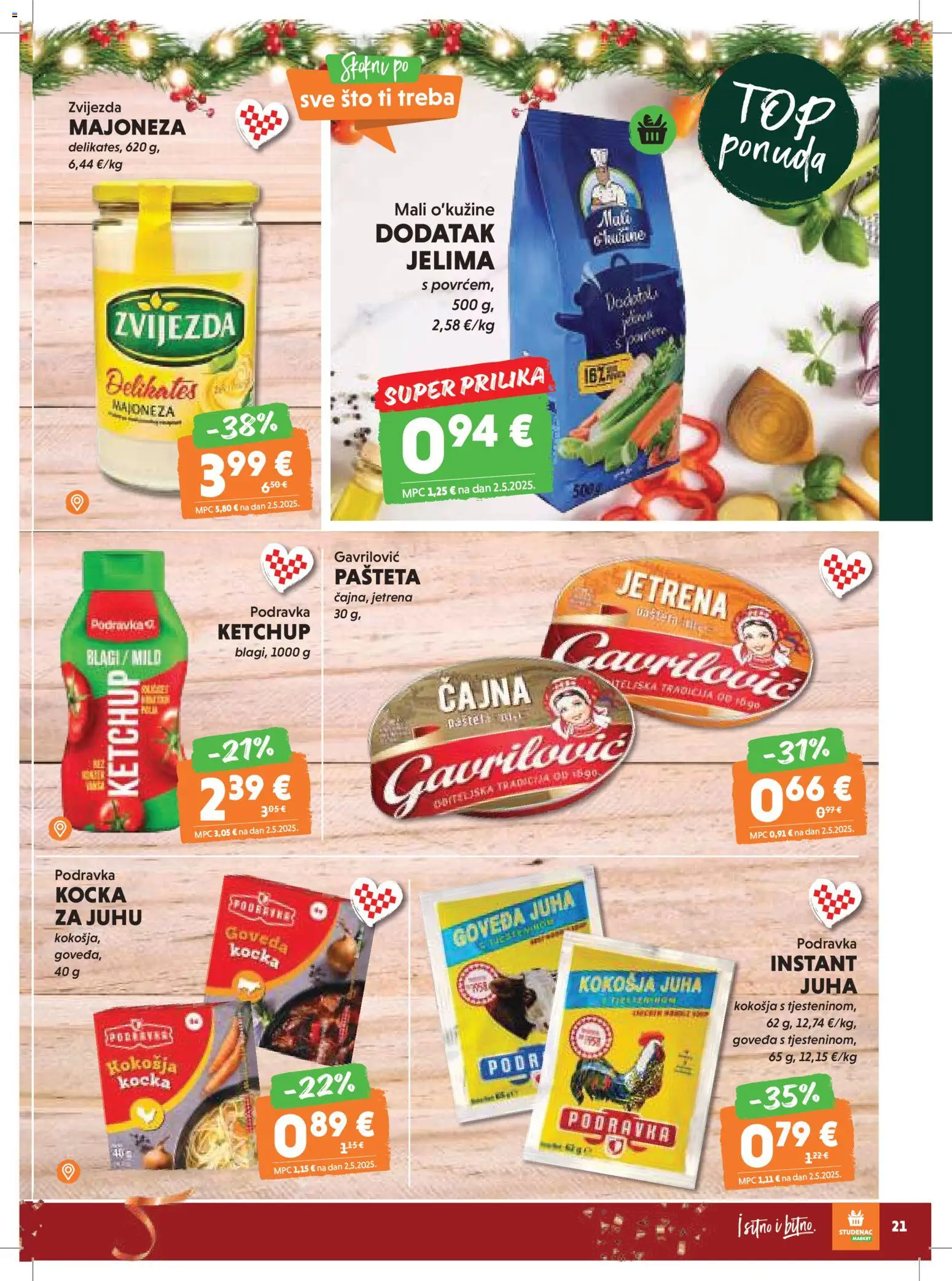 Studenac katalog | vrijedi od 26.12.2025 | Stranica: 21 | Proizvodi: Pašteta, Juha, Majoneza, Kocka za juhu