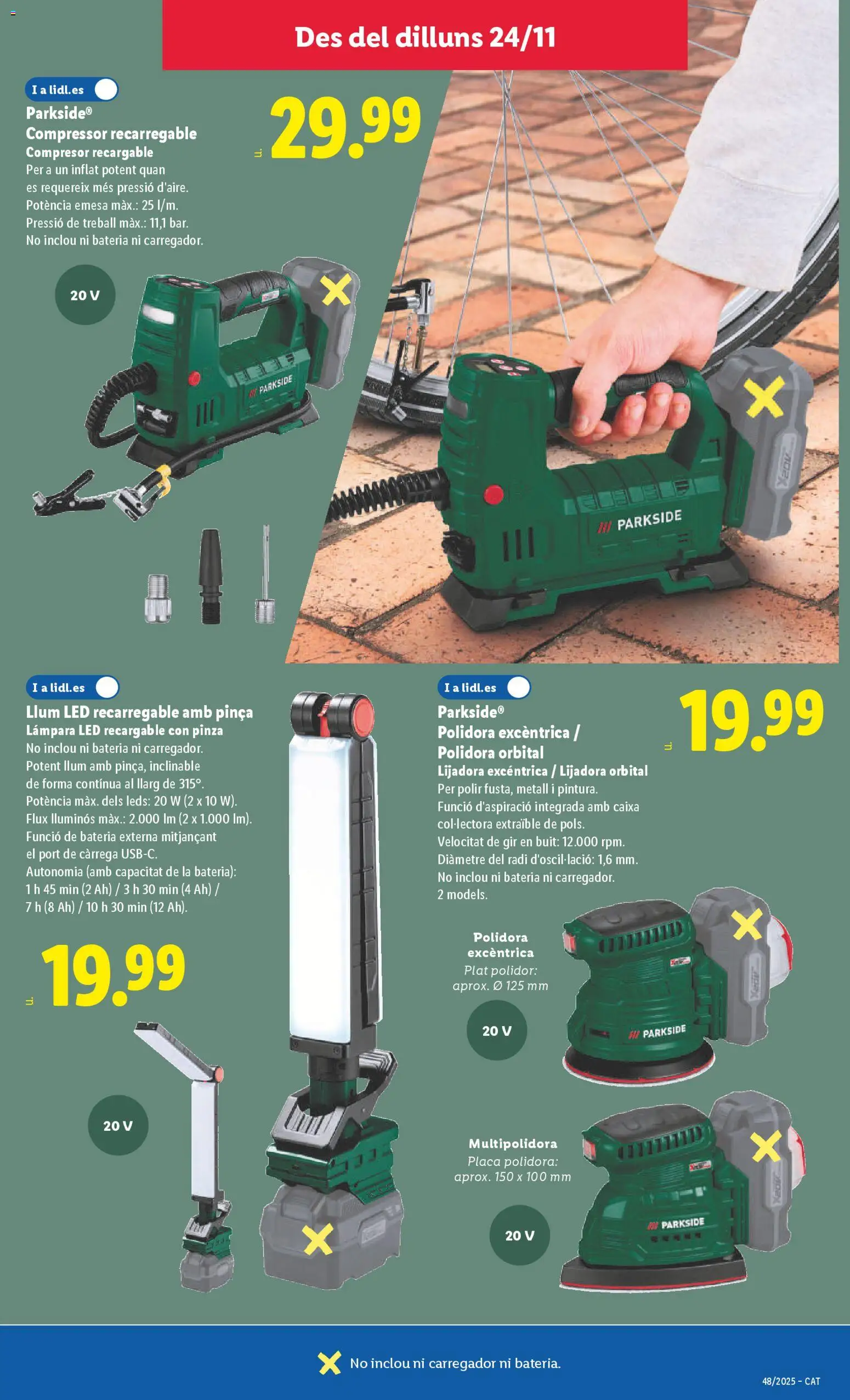 Lidl - Black Friday │ válido desde el 24.11.2025 | Página: 9 | Productos: Batería, Lámpara