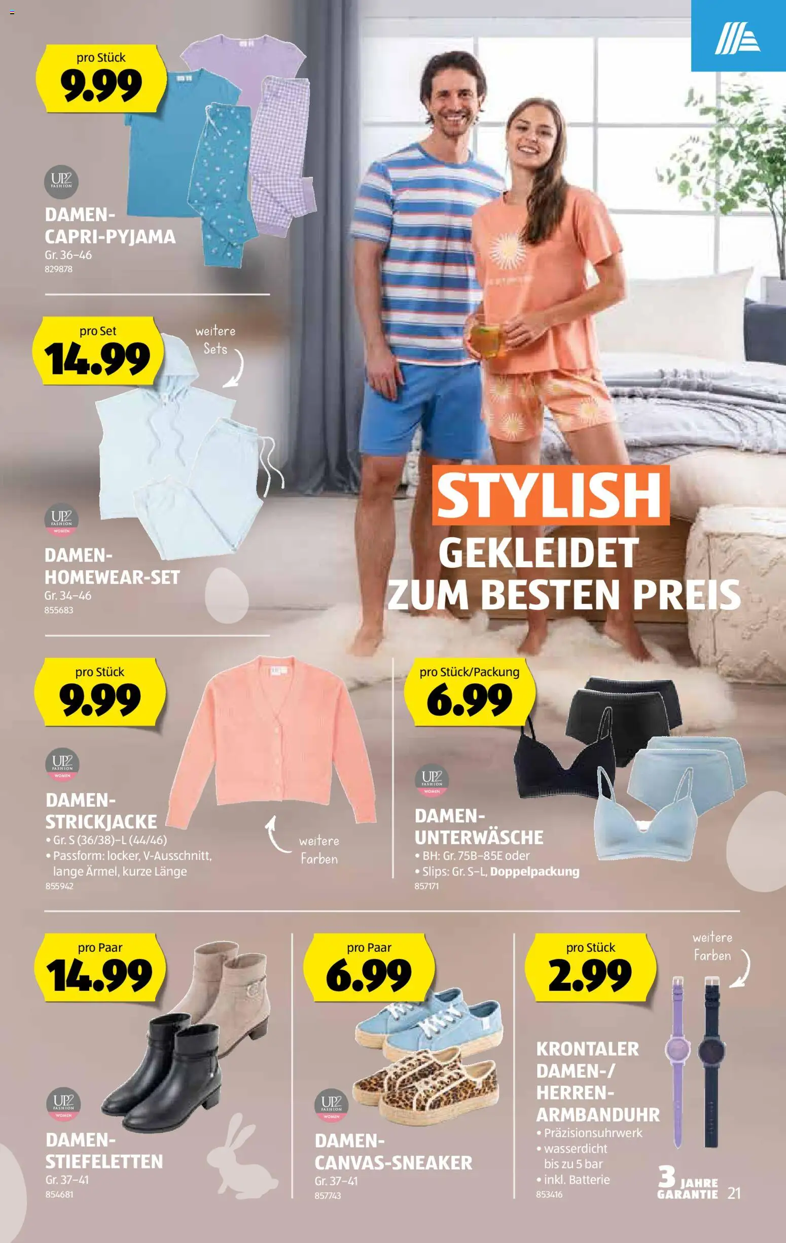 Aldi aktionen – gültig ab 02.04.2026 | Seite: 22 | Produkte: Batterie, Unterwäsche, Bh, Strickjacke