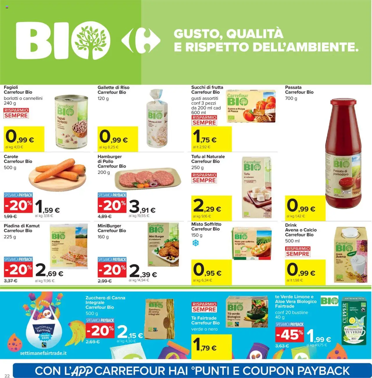 Volantino Carrefour del 10.10.2025 | Pagina: 22 | Prodotti: Cannellini, Pomodoro, Carote, Pesca