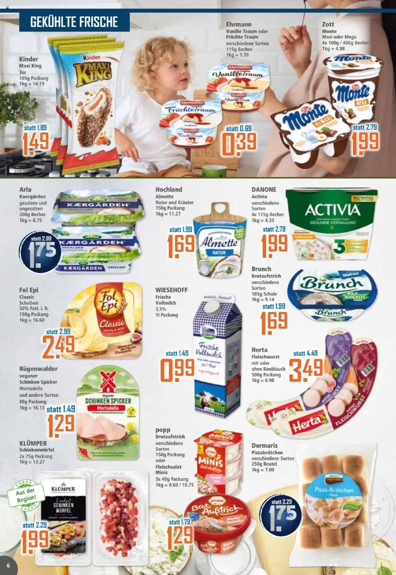 Klaas & Kock Prospekt – gültig ab 29.09.2025 | Seite: 6 | Produkte: Herta fleischwurst, Activia, Almette, Knoblauch