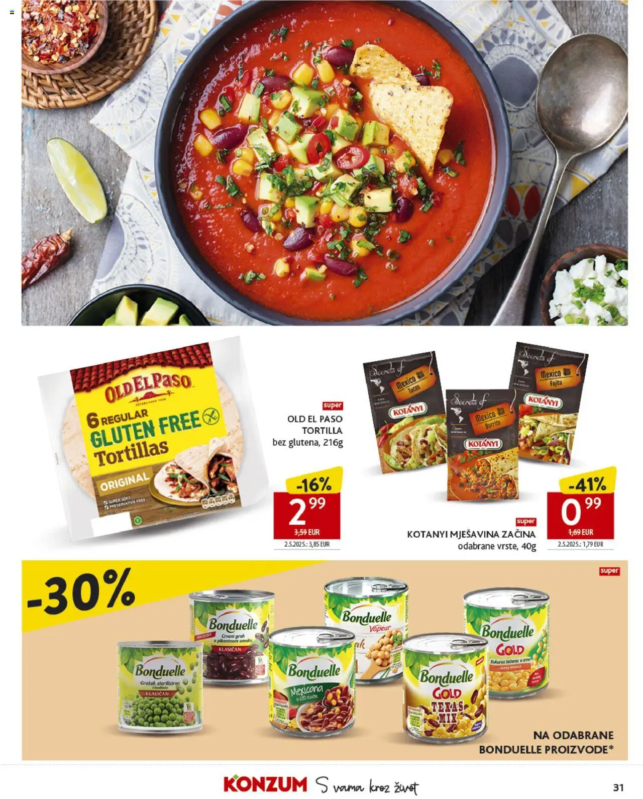 Konzum HR akciós ujság - amely érvényes a következő dátumtól: 10.09.2025 | Oldal: 31 | Termékek: Tortilla