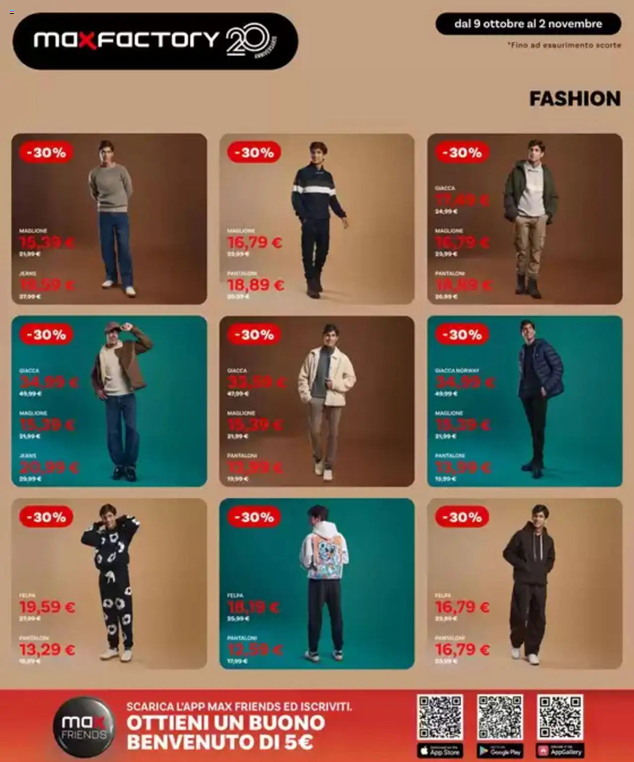 Volantino Max Factory del 09.10.2025 | Pagina: 8 | Prodotti: Felpa, Giacca, Pantaloni, Maglione