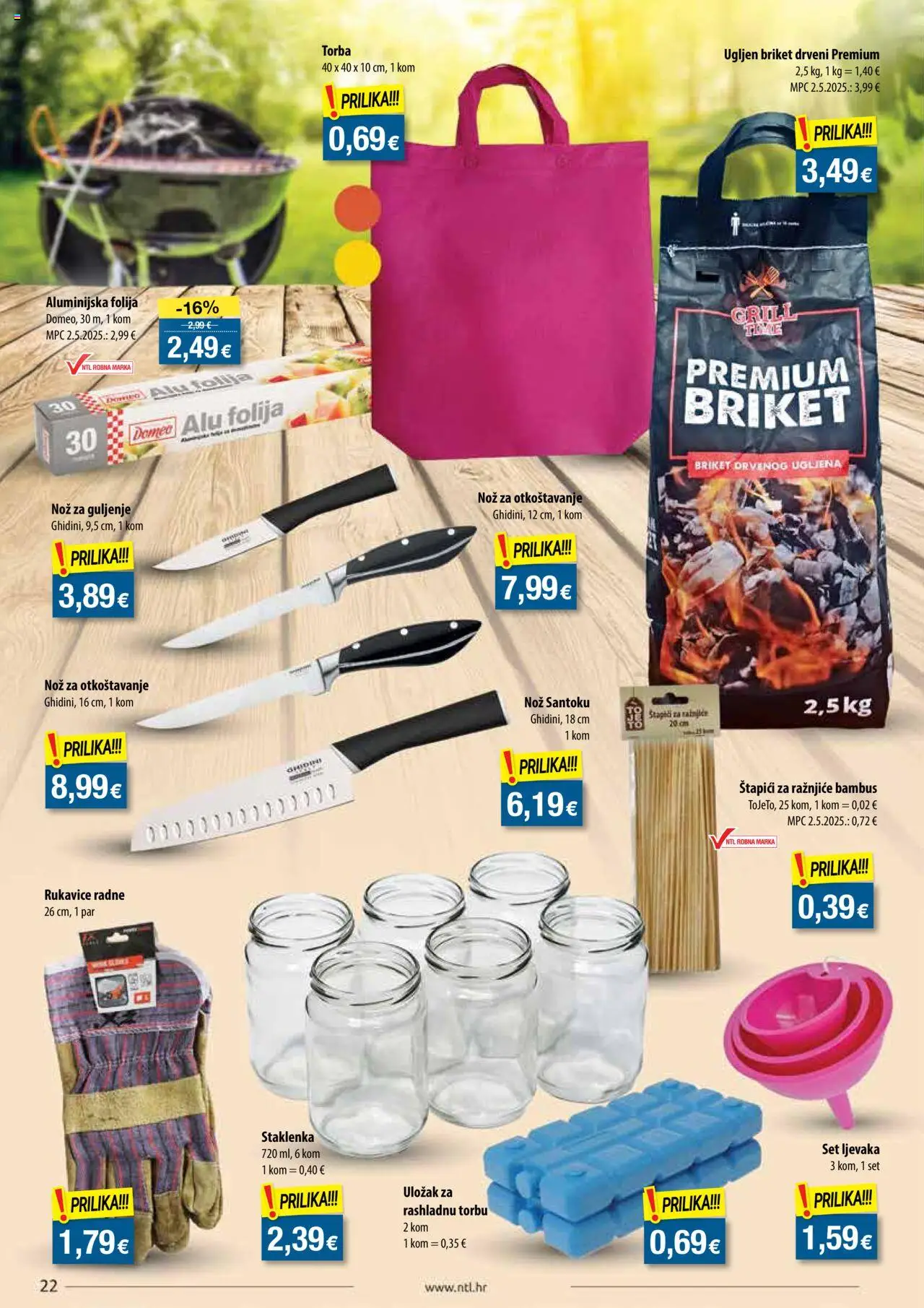 NTL katalog | vrijedi od 30.07.2025 | Stranica: 22 | Proizvodi: Nož, Rukavice, Štapići, Torba