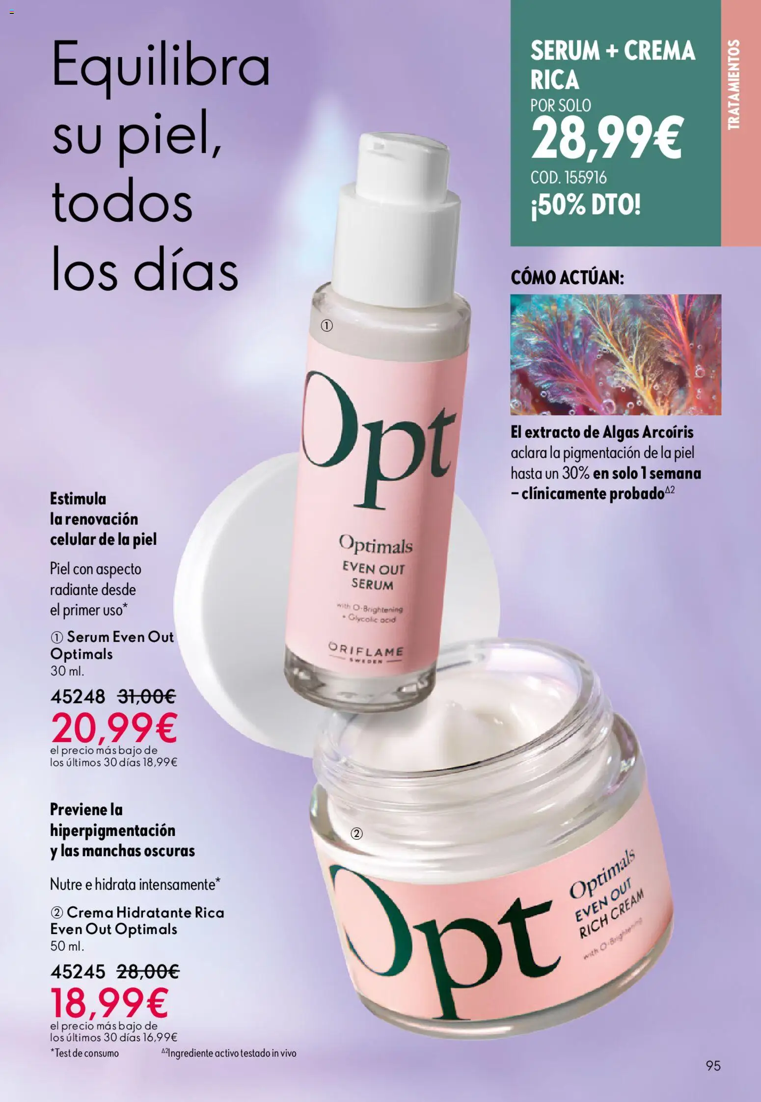 Oriflame - Catálogo Campaña 6 │ válido desde el 22.04.2026 | Página: 95 | Productos: Sérum, Crema, Crema hidratante