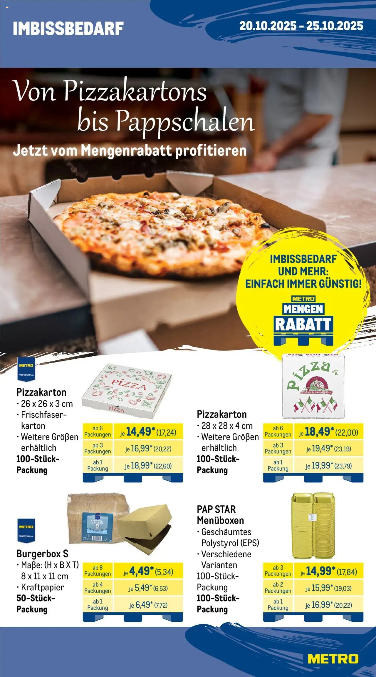 Metro  Wochen-Angebote Gastro – gültig ab 20.10.2025 | Seite: 21 | Produkte: Box, Burger, Pizza