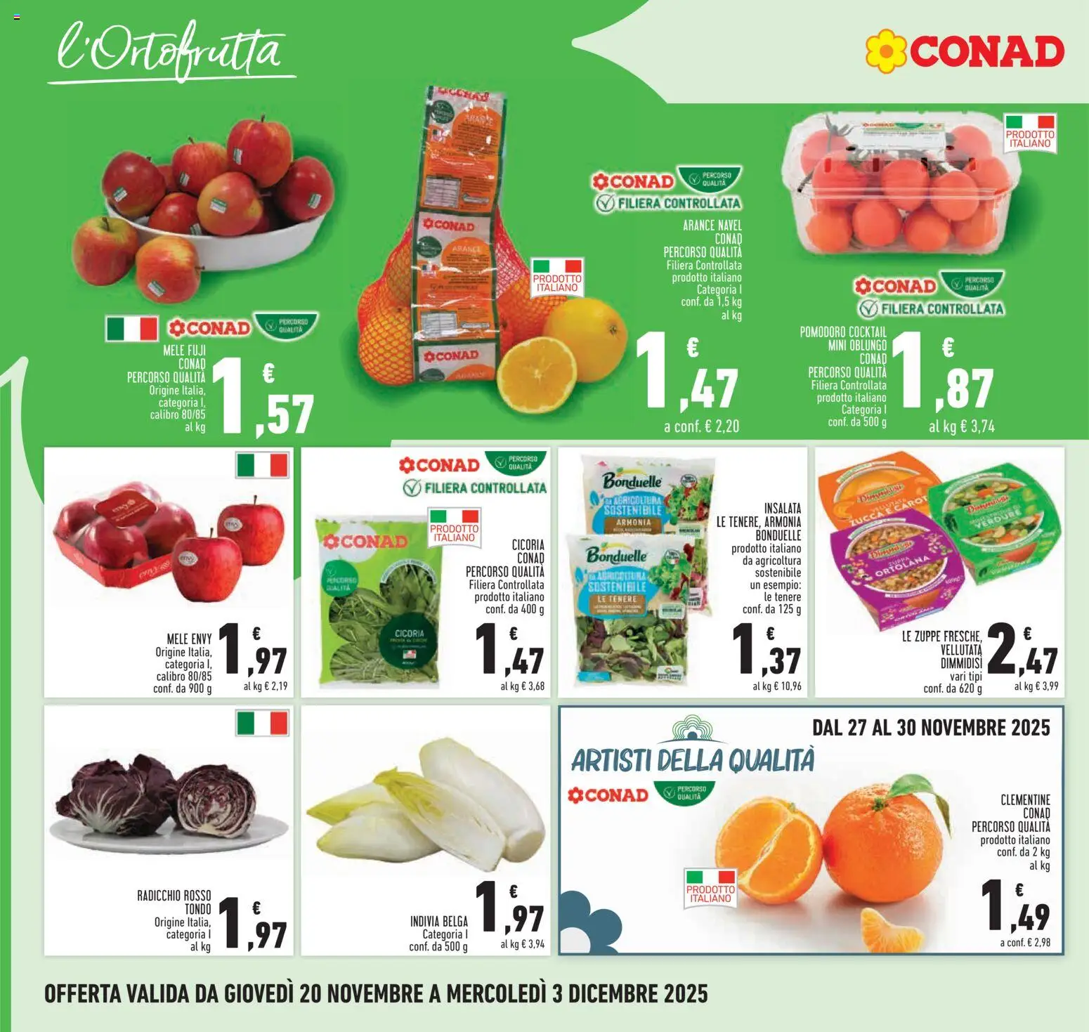 Volantino Conad del 20.11.2025 | Pagina: 10 | Prodotti: Mele, Verdure, Pomodoro, Zucca