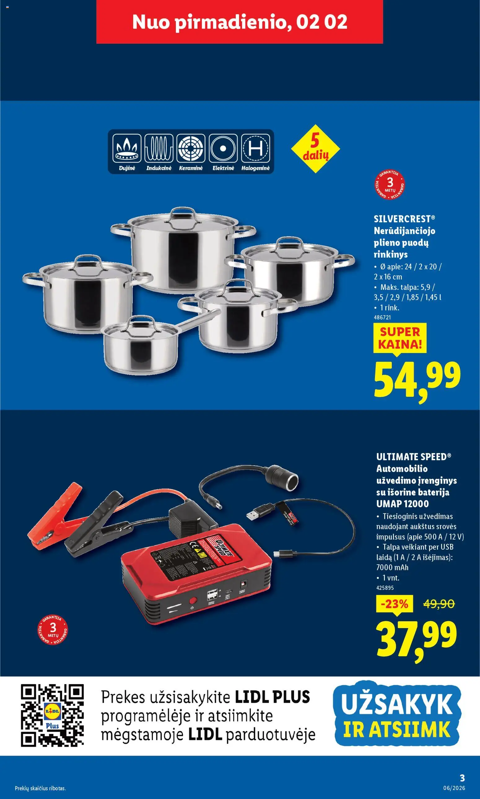 LIDL akcijos nuo 02.02.2026 | Puslapis: 3 | Prekių: Baterija, USB