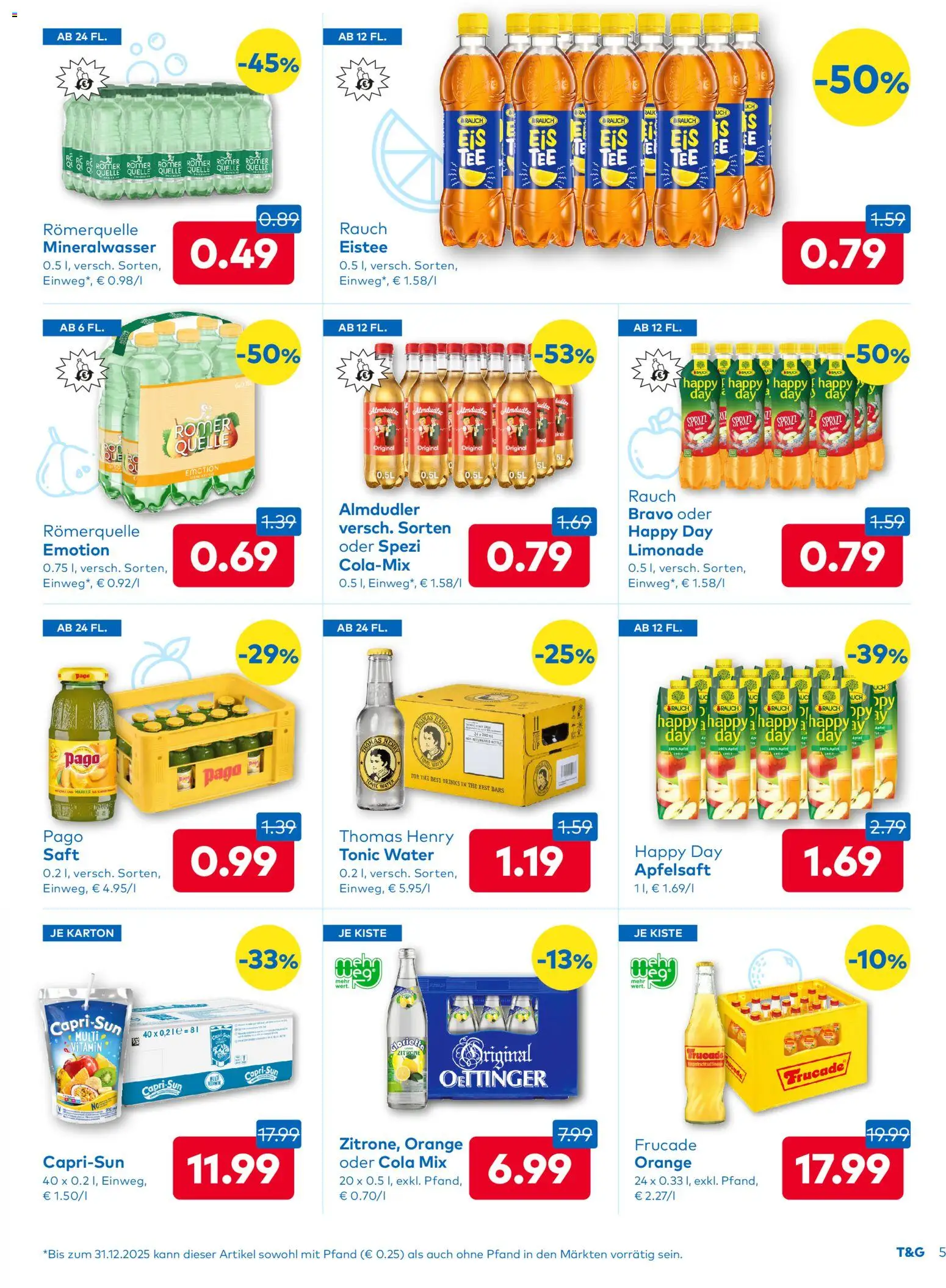 T&G - Tirol gültig ab 06.11.2025 | Seite: 5 | Produkte: Zitrone, Planche de surf, Saft, Äpfel