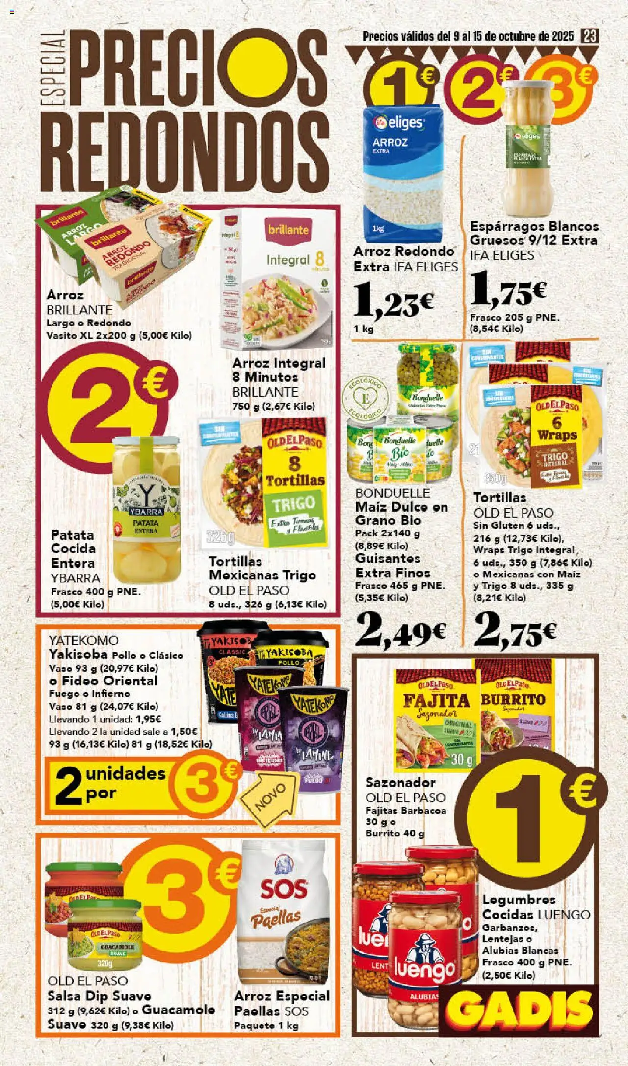 Gadis folleto │ válido desde el 09.10.2025 | Página: 23 | Productos: Arroz, Νερό καρύδας, Guacamole, Sazonador