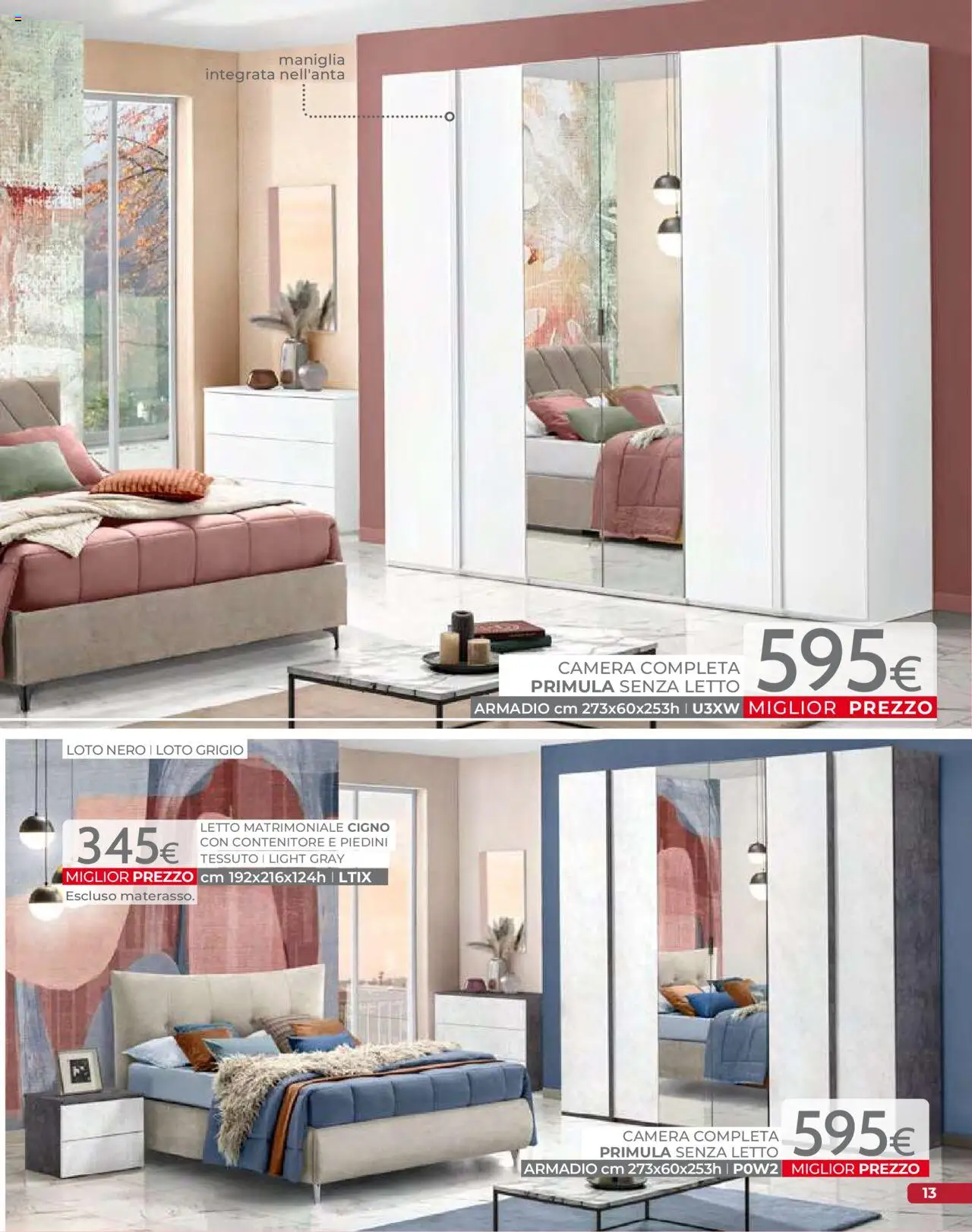 Volantino Mondo Convenienza del 09.09.2025 | Pagina: 15 | Prodotti: Letto matrimoniale, Contenitore, Materasso, Armadio