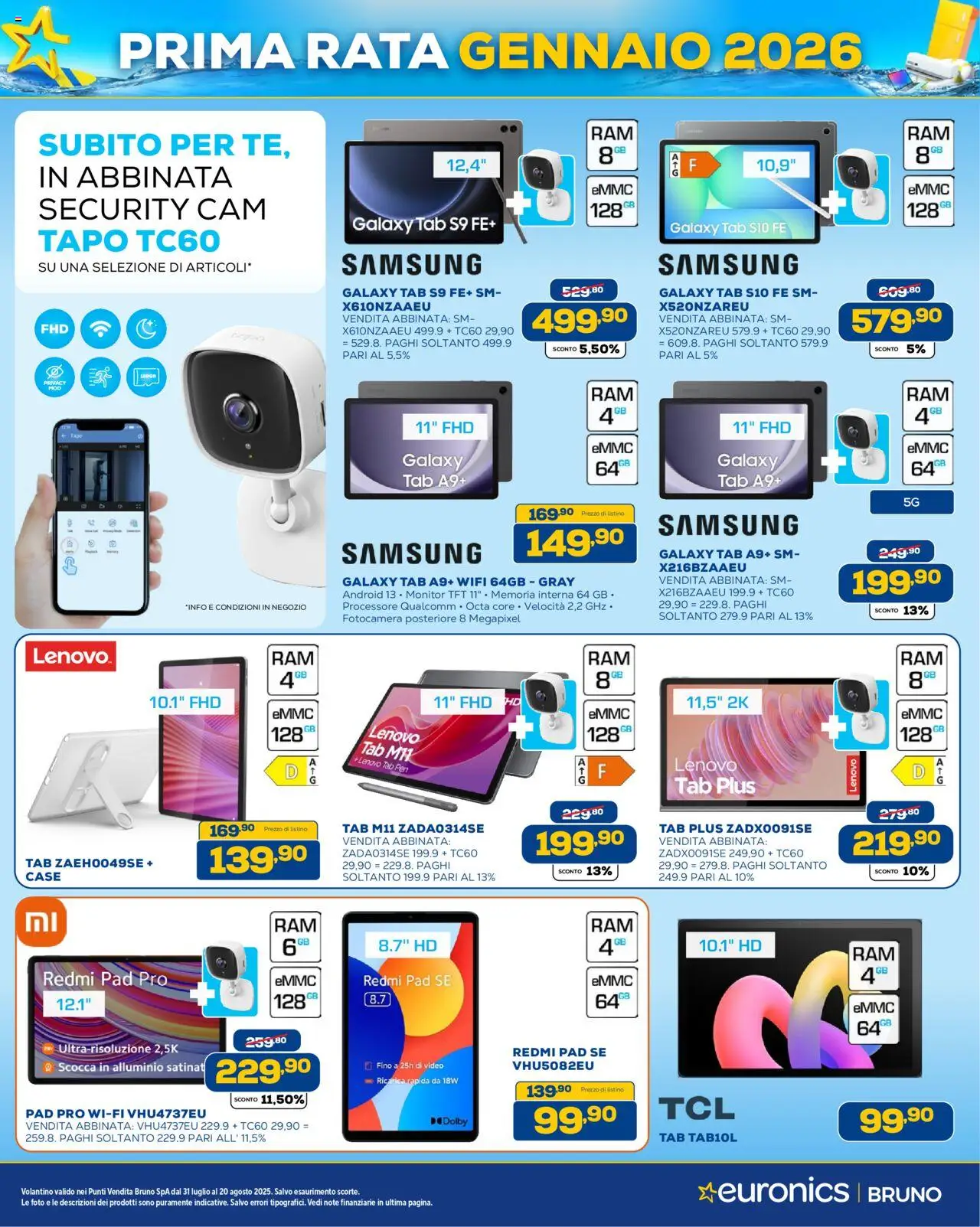 Volantino Euronics del 31.07.2025 | Pagina: 11 | Prodotti: Monitor, Video, Fotocamera, Samsung
