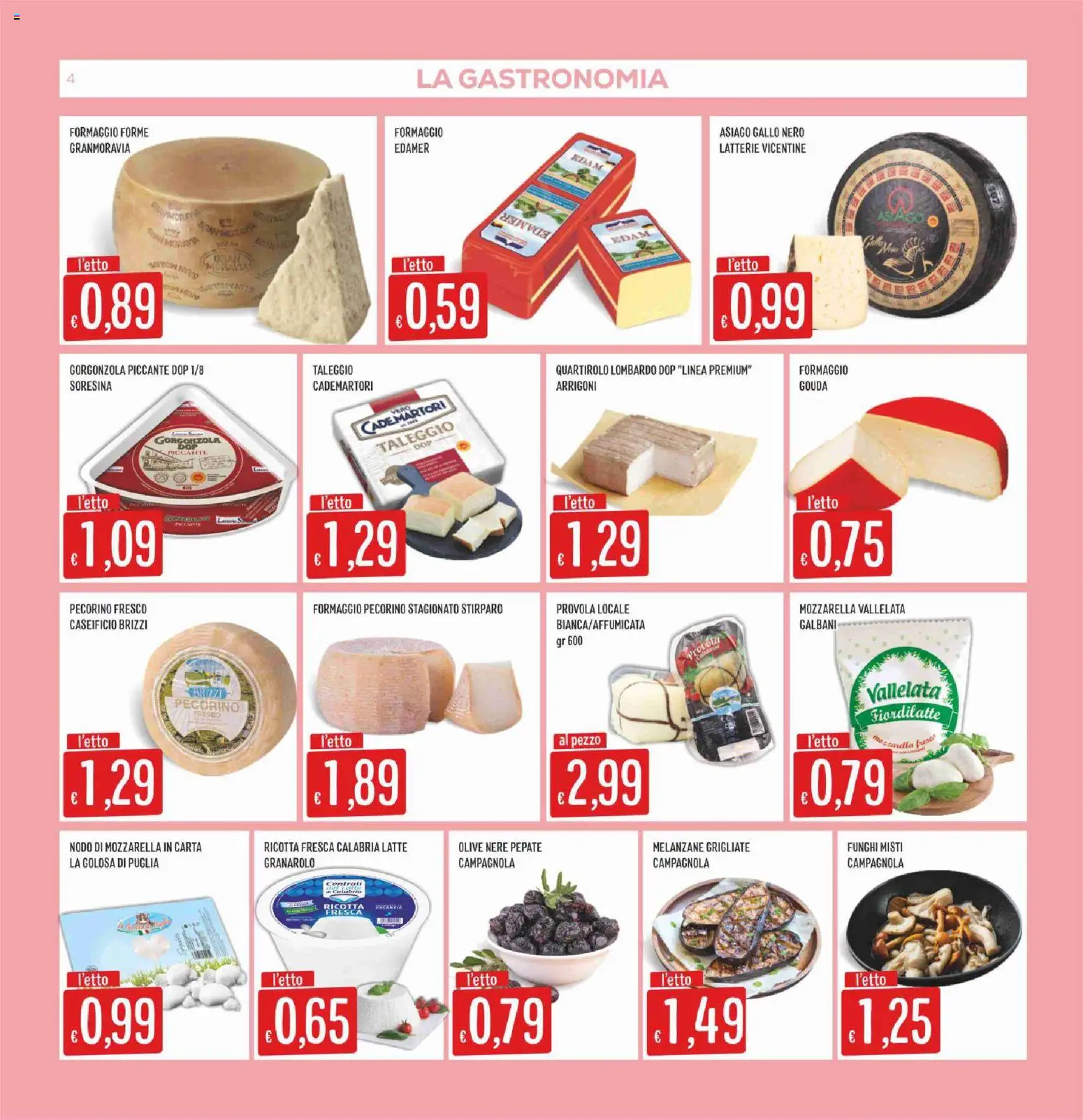 Volantino SISA del 07.04.2026 | Pagina: 4 | Prodotti: Mozzarella, Formaggio, Ricotta, Pecorino