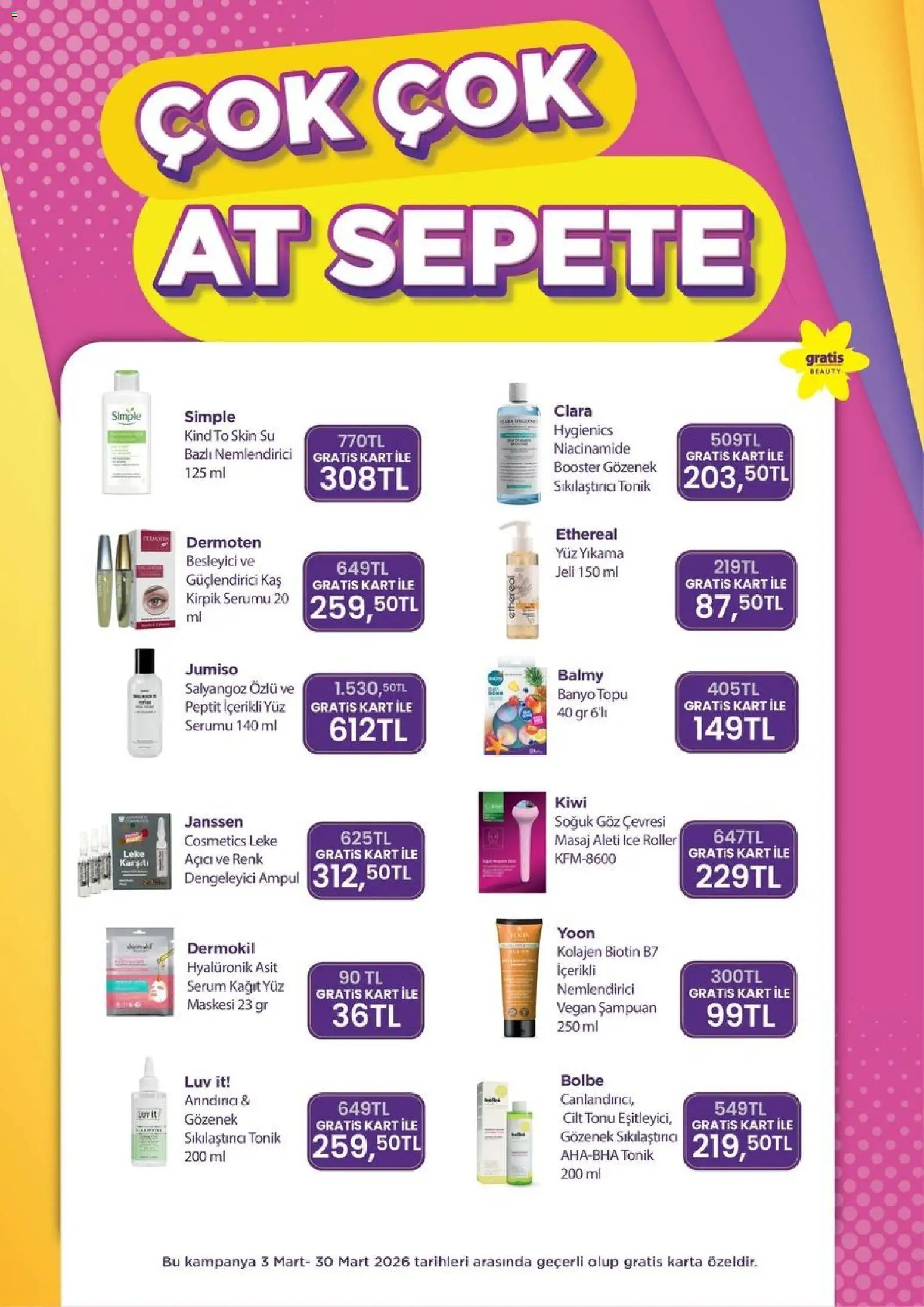 Gratis Katalog - 02.03.2026 tarihinden itibaren geçerlidir | Sayfa: 8 | Ürünler: Banyo, Şampuan, Su