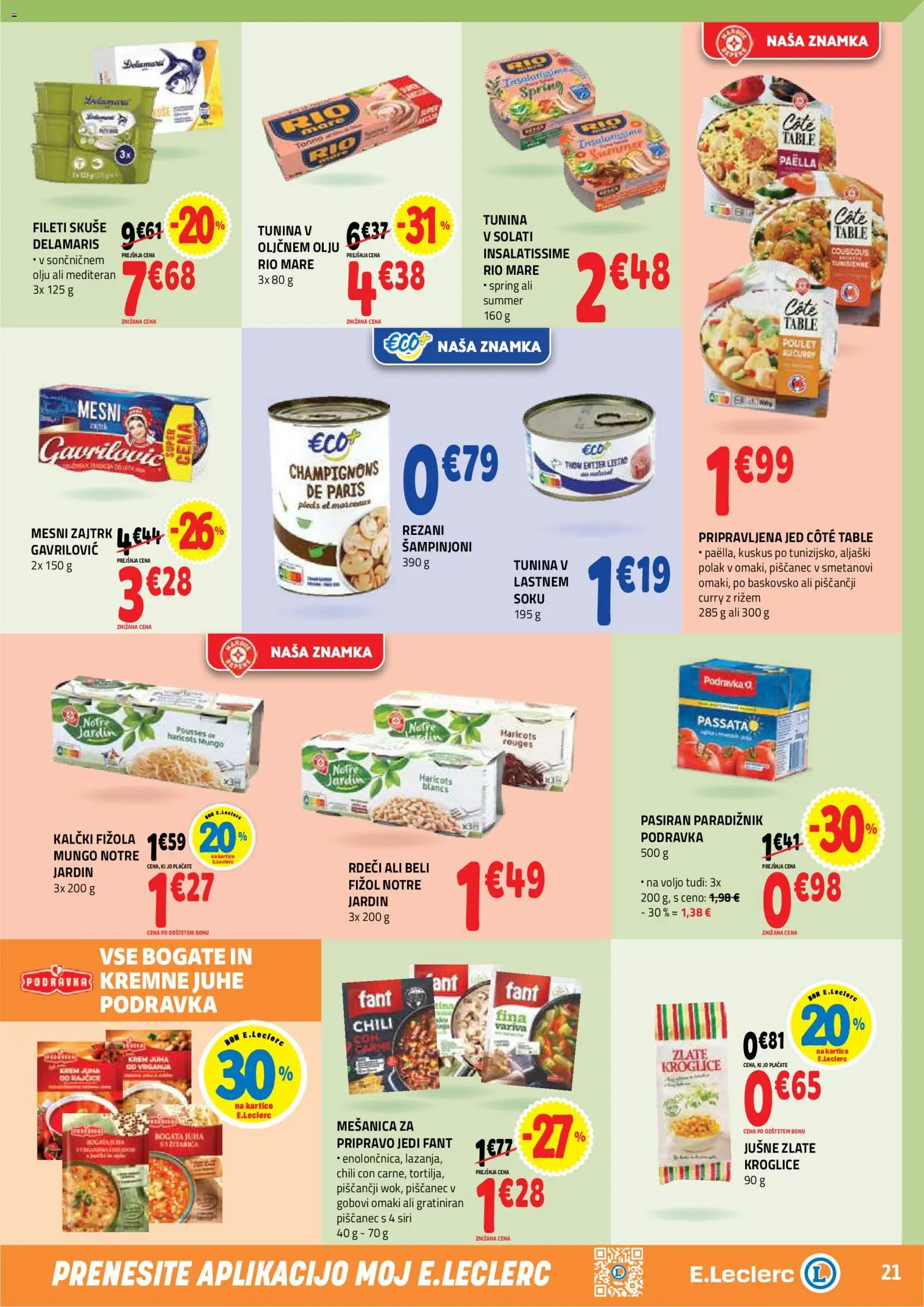 Novi E.leclerc katalog ponudbe – veljaven od 08.04.2026 | Stran: 21 | Izdelki: Kuskus, Top doble cara, Paradiznik