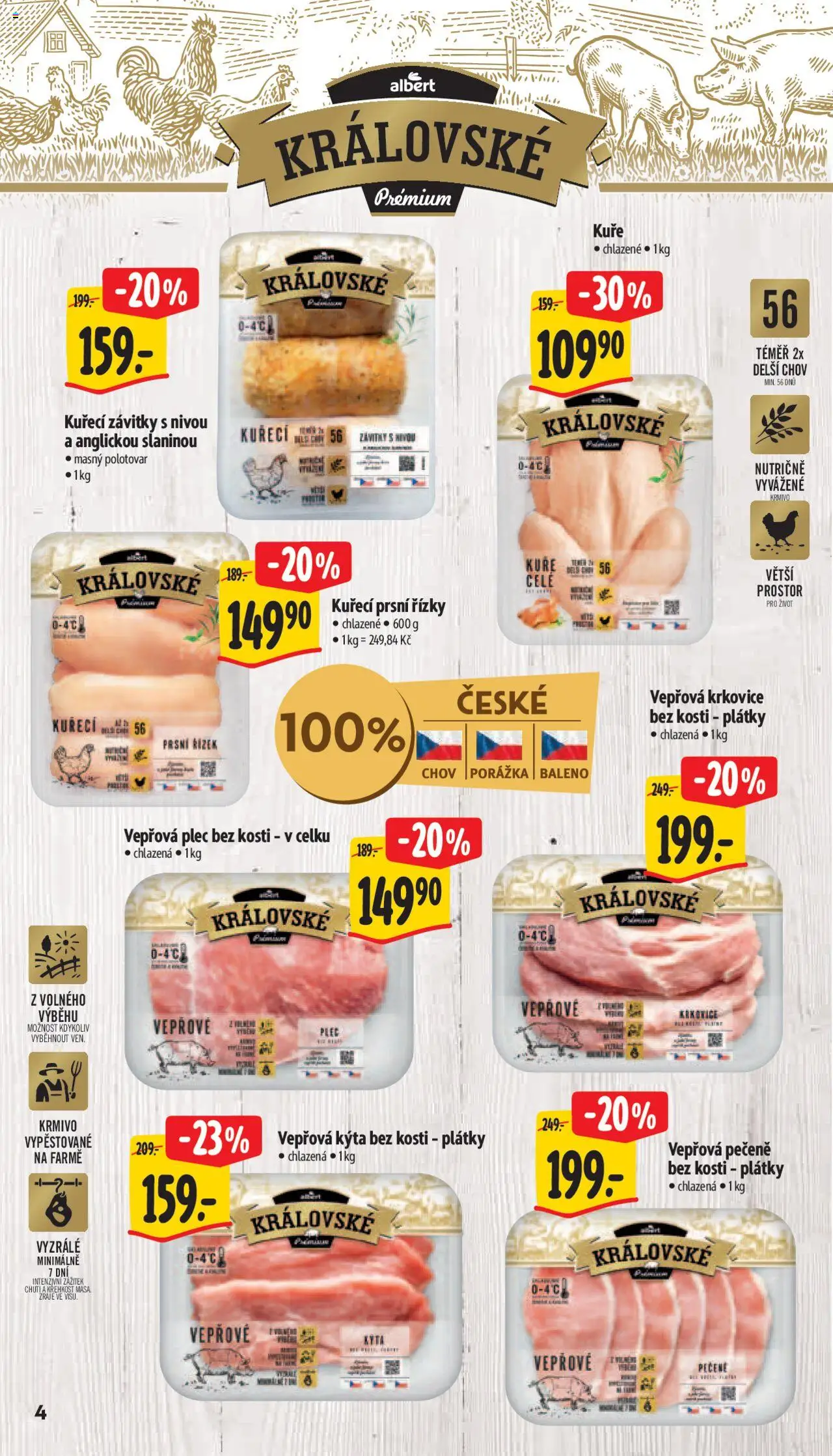 Albert leták - Supermarket od 17.09.2025 | Strana: 9 | Produkty: Kuřecí prsní řízky, Kýta bez kosti, Kuře, Vepřová krkovice