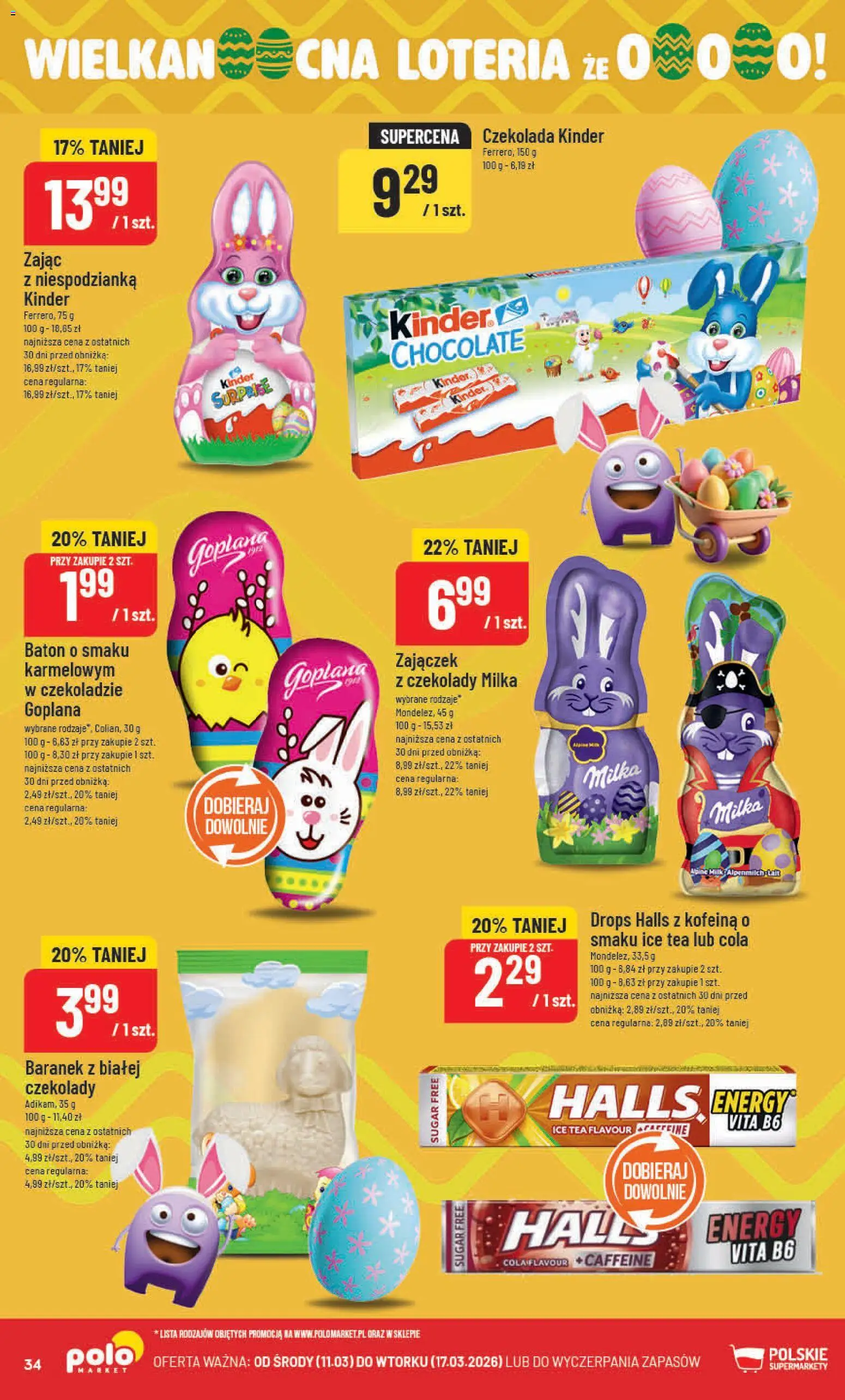 POLOmarket gazetka od 11.03.2026 | Strona: 34 | Produkty: Czekolady, Czekolady milka, Milka, Czekolada