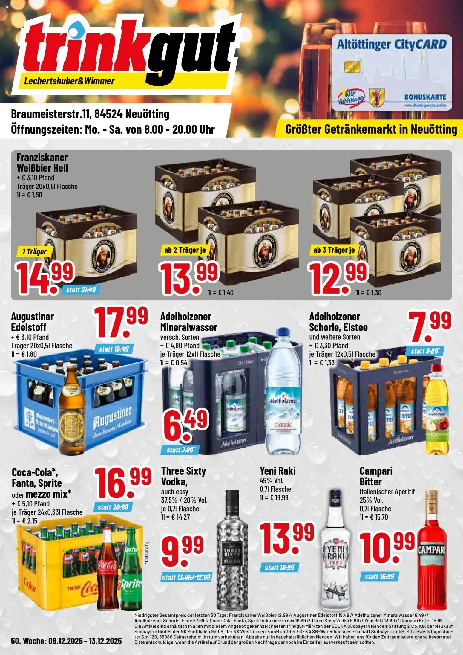 Trinkgut - trinkgut: Wochenangebote – gültig ab 07.12.2025 | Seite: 1 | Produkte: Franziskaner, Mezzo mix, Weißbier, Oder mezzo mix