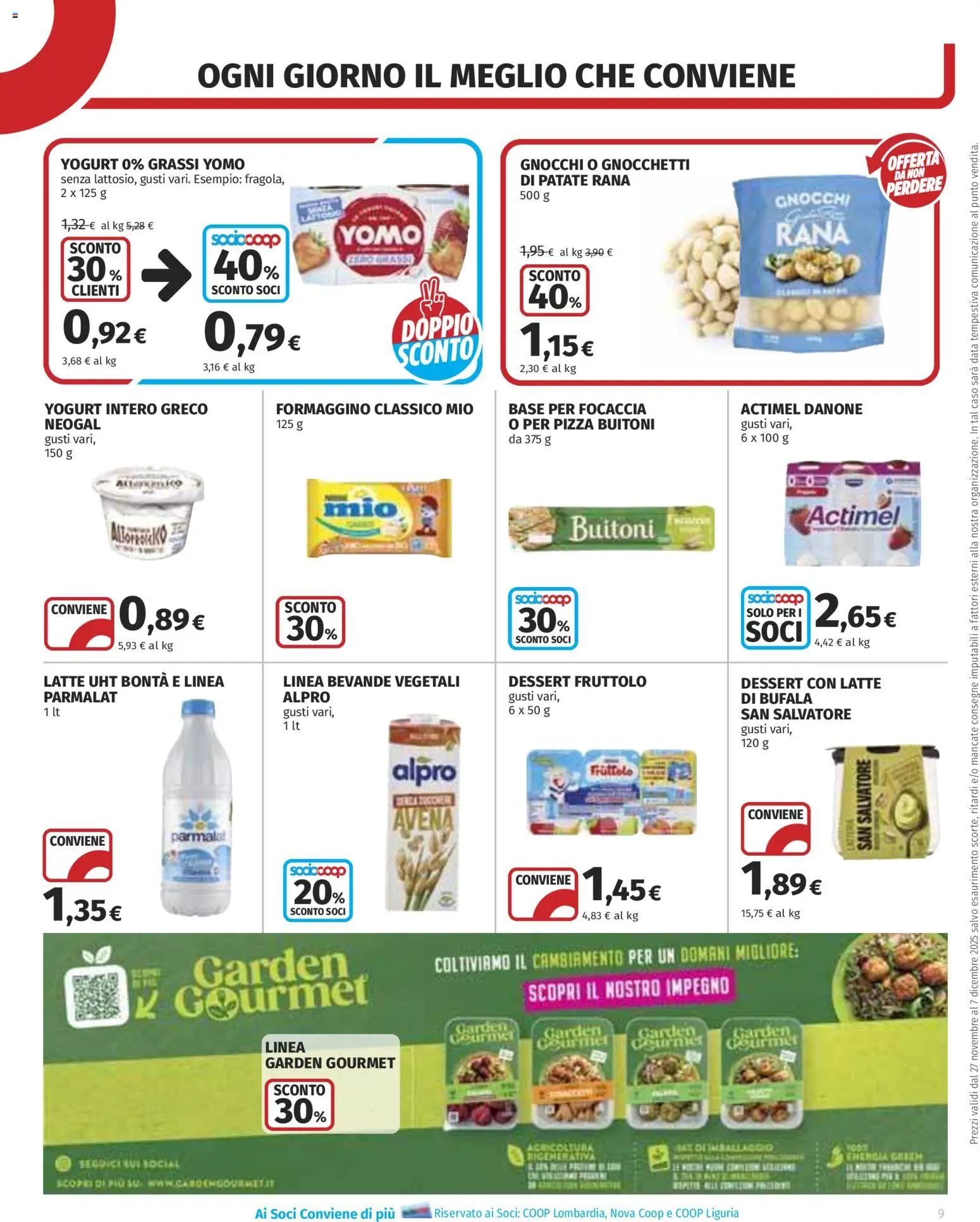 Volantino COOP del 27.11.2025 | Pagina: 9 | Prodotti: Yogurt, Focaccia, Patate, Gnocchi