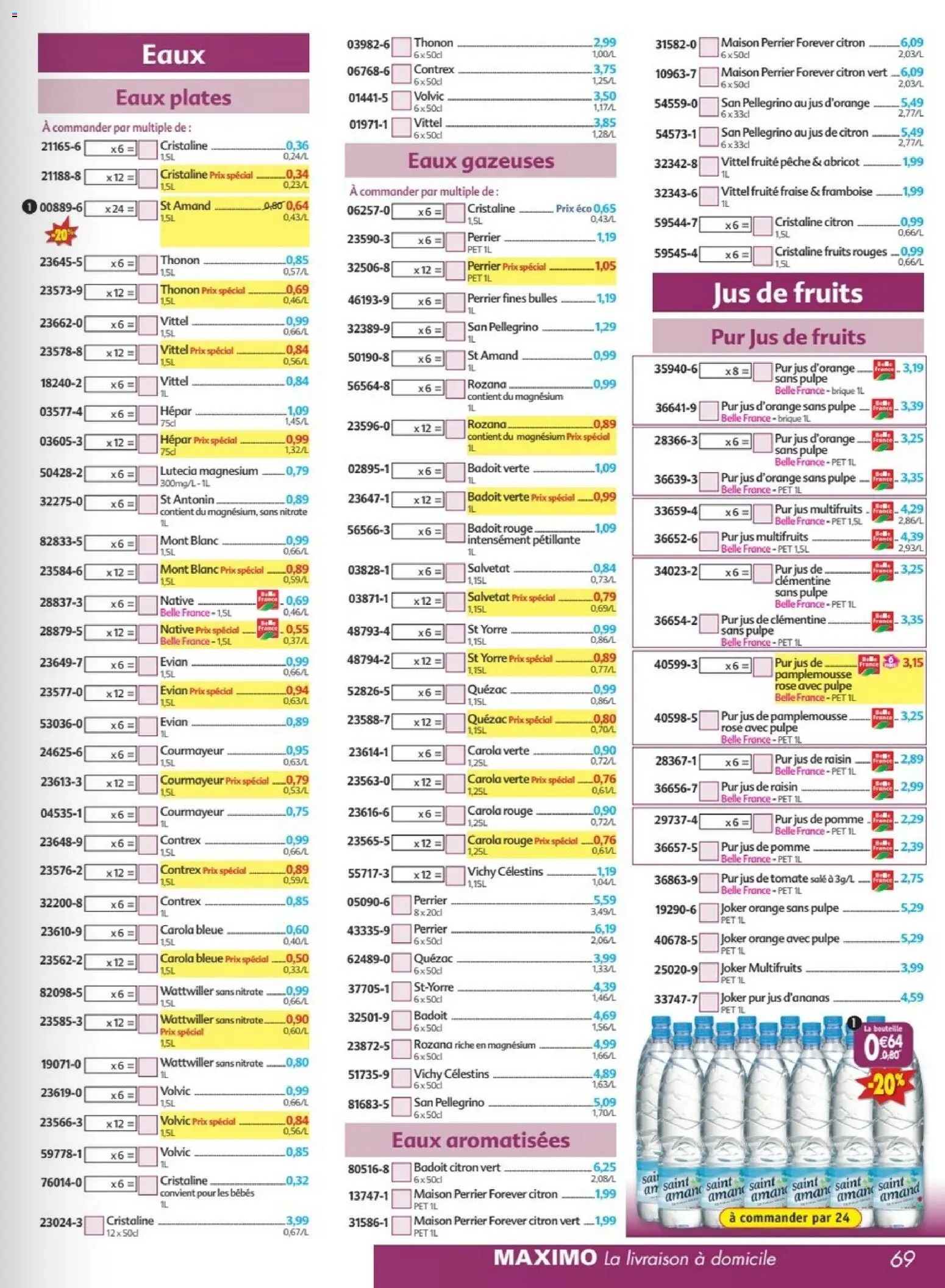 {H1} | Page: 69 | Produits: Volvic, Pamplemousse, Pêche, Contrex