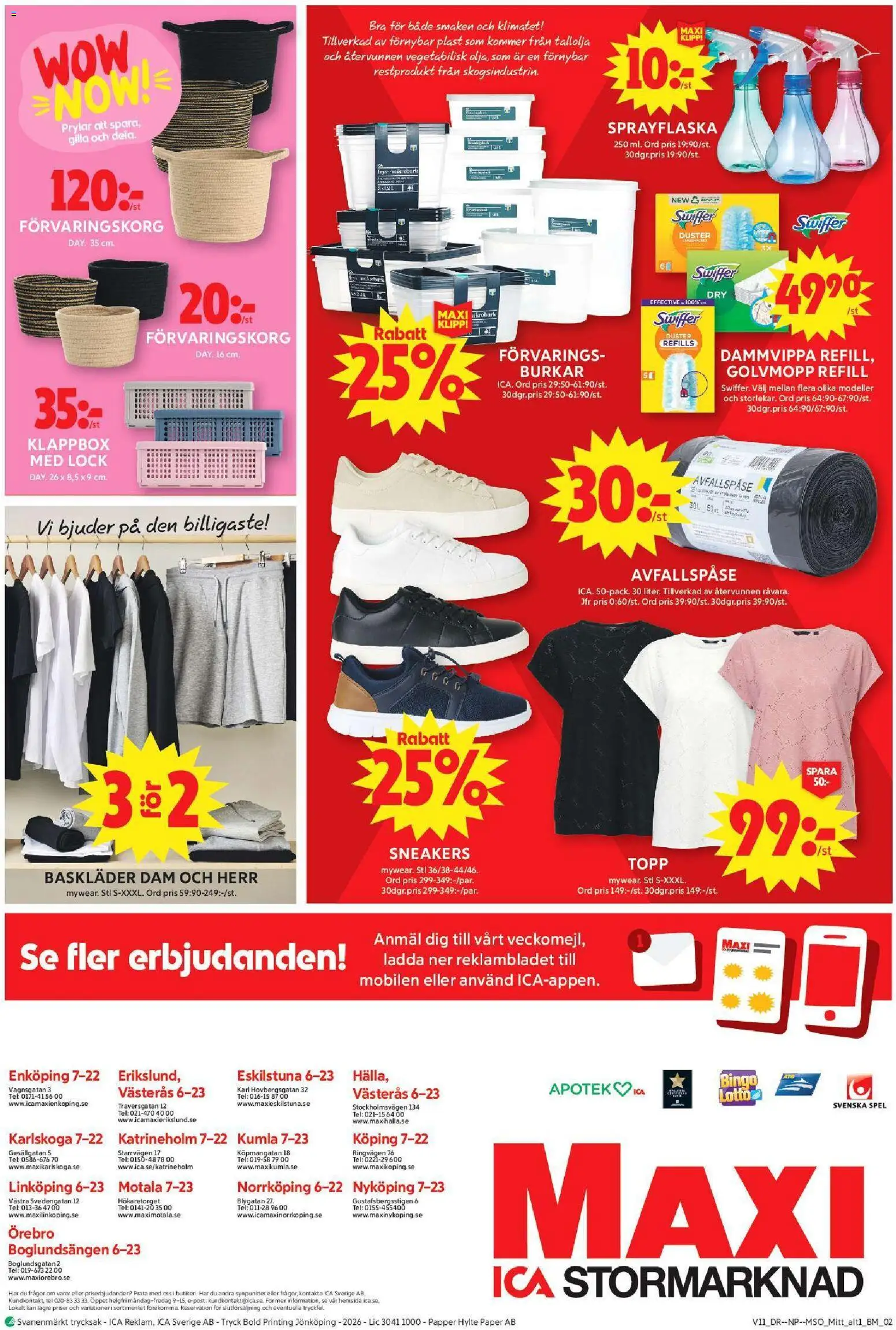 ICA Maxi reklamblad aktuell från 09.03.2026 | Sida: 12 | Produkter: Sneakers, Papper, Dammvippa, Spel