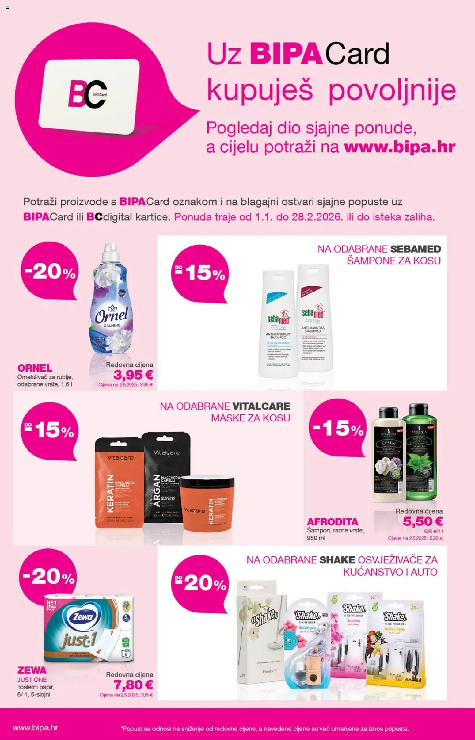 Bipa katalog | vrijedi od 08.01.2026 | Stranica: 20 | Proizvodi: Med, Šampon, Omekšivač, Zewa