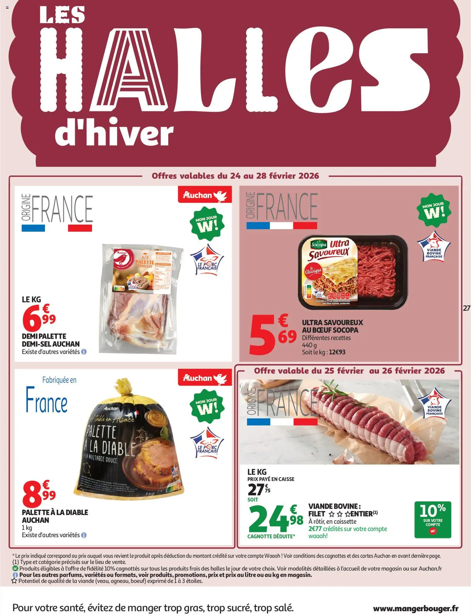 {H1} | Page: 27 | Produits: Palette à la diable, Table, Porc, Viande bovine