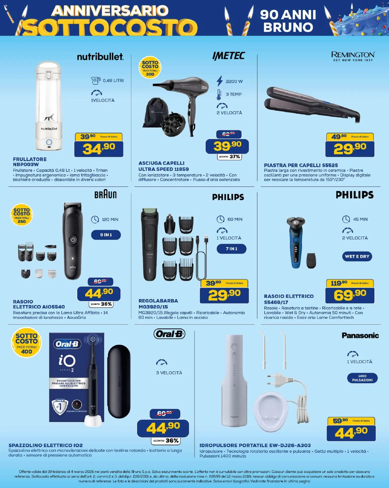 Volantino Euronics del 19.02.2026 | Pagina: 31 | Prodotti: Regolabarba, Frullatore, Rasoio elettrico, Batteria