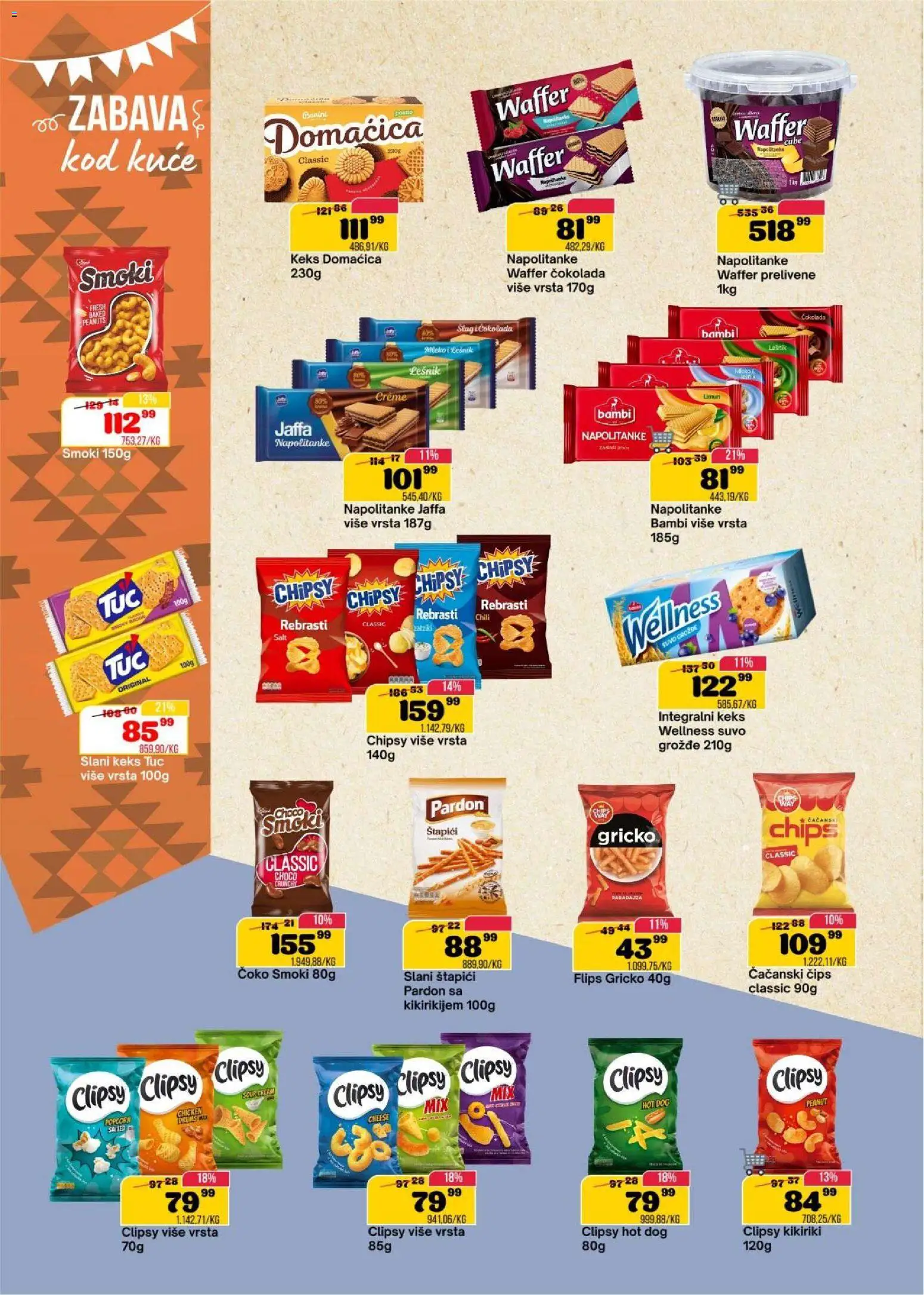 Senta Promet katalog - važi od 11.02.2026 | Strana: 12 | Proizvode: Čips, Domaćica, Tuc, Hot dog