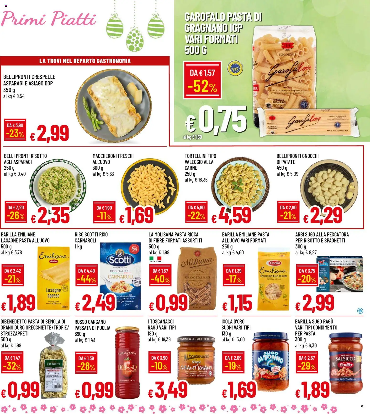 Volantino Galassia del 26.03.2026 | Pagina: 9 | Prodotti: Riso, Salsiccia, Asparagi, Fettuccine