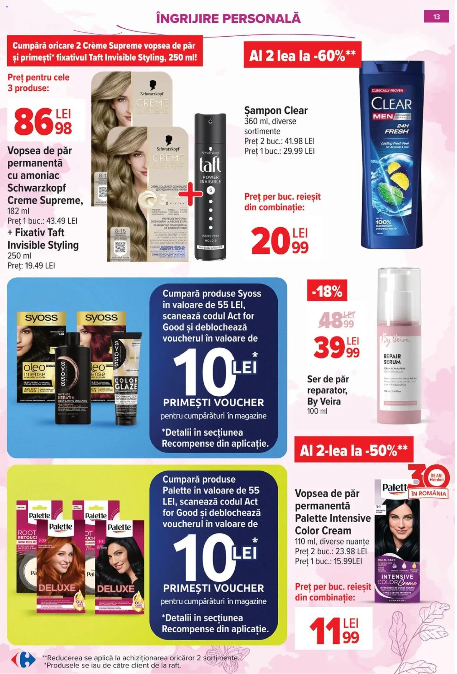 Noul catalog Carrefour – valabil de la 18.02.2026 | Pagină: 13 | Produse: Vopsea, Șampon, Cremă, Vopsea de păr