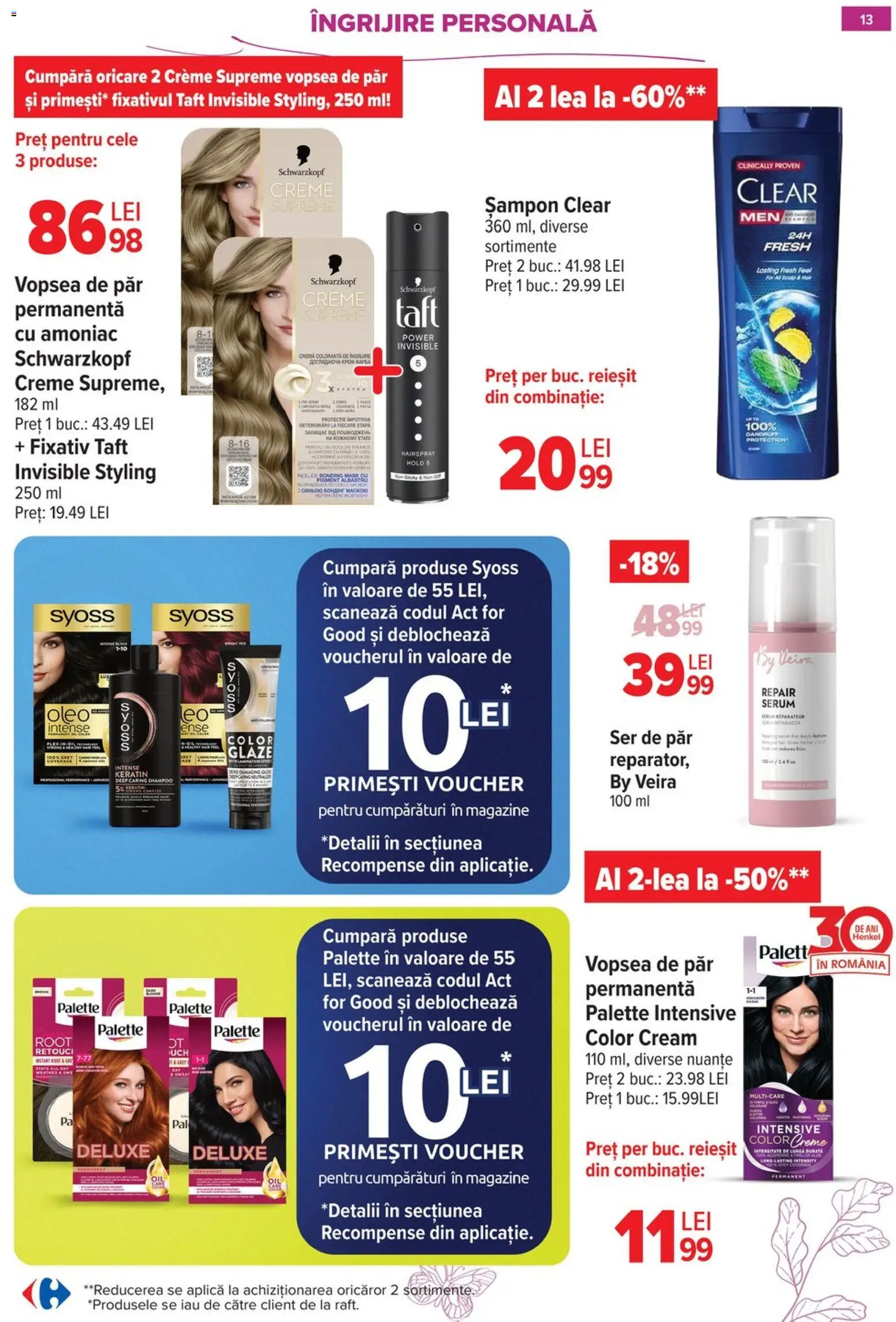 Noul catalog Carrefour – valabil de la 18.02.2026 | Pagină: 13 | Produse: Serum, Vopsea, Cremă, Vopsea de păr