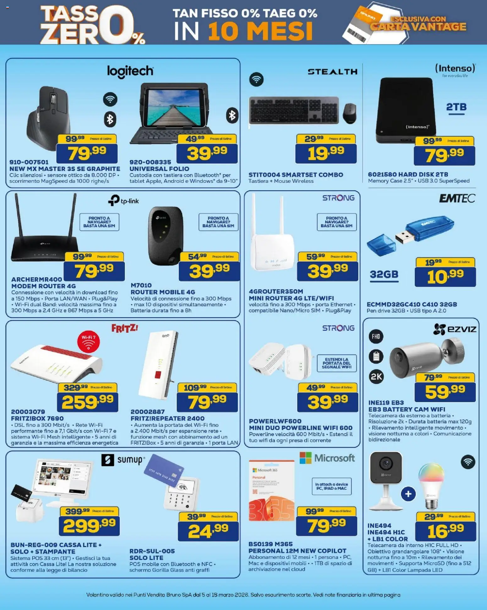 Volantino BRUNO del 05.03.2026 | Pagina: 23 | Prodotti: Tablet, Mouse, Batteria, Lampada