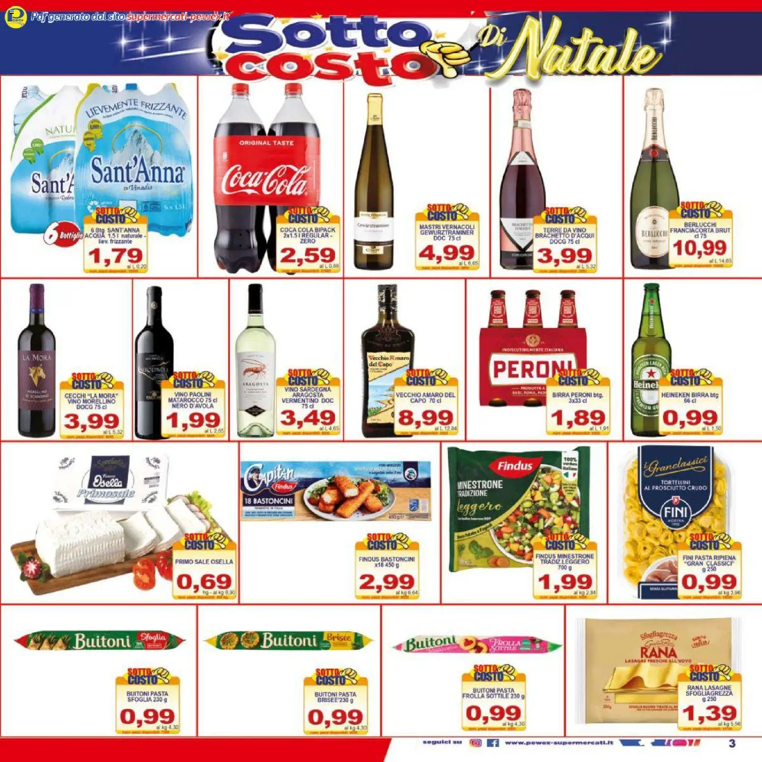 Volantino Pewex del 06.12.2025 | Pagina: 3 | Prodotti: Sale, Prosciutto, Amaro, Coca Cola