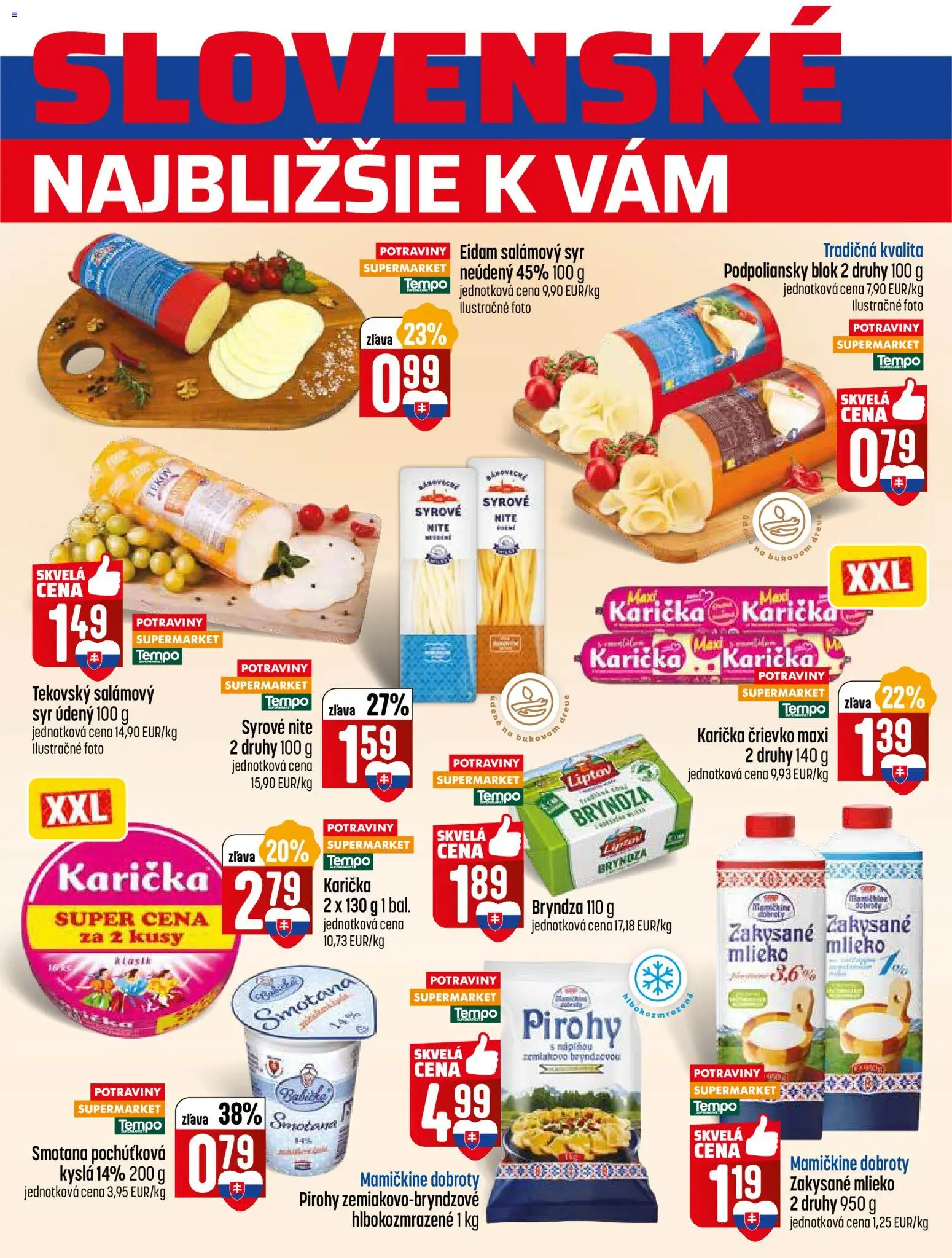 Nové COOP Jednota akcie – leták je platný od 15.01.2026 | Strana: 5 | Produkty: Smotana, Eidam, Bryndza, Zakysané mlieko