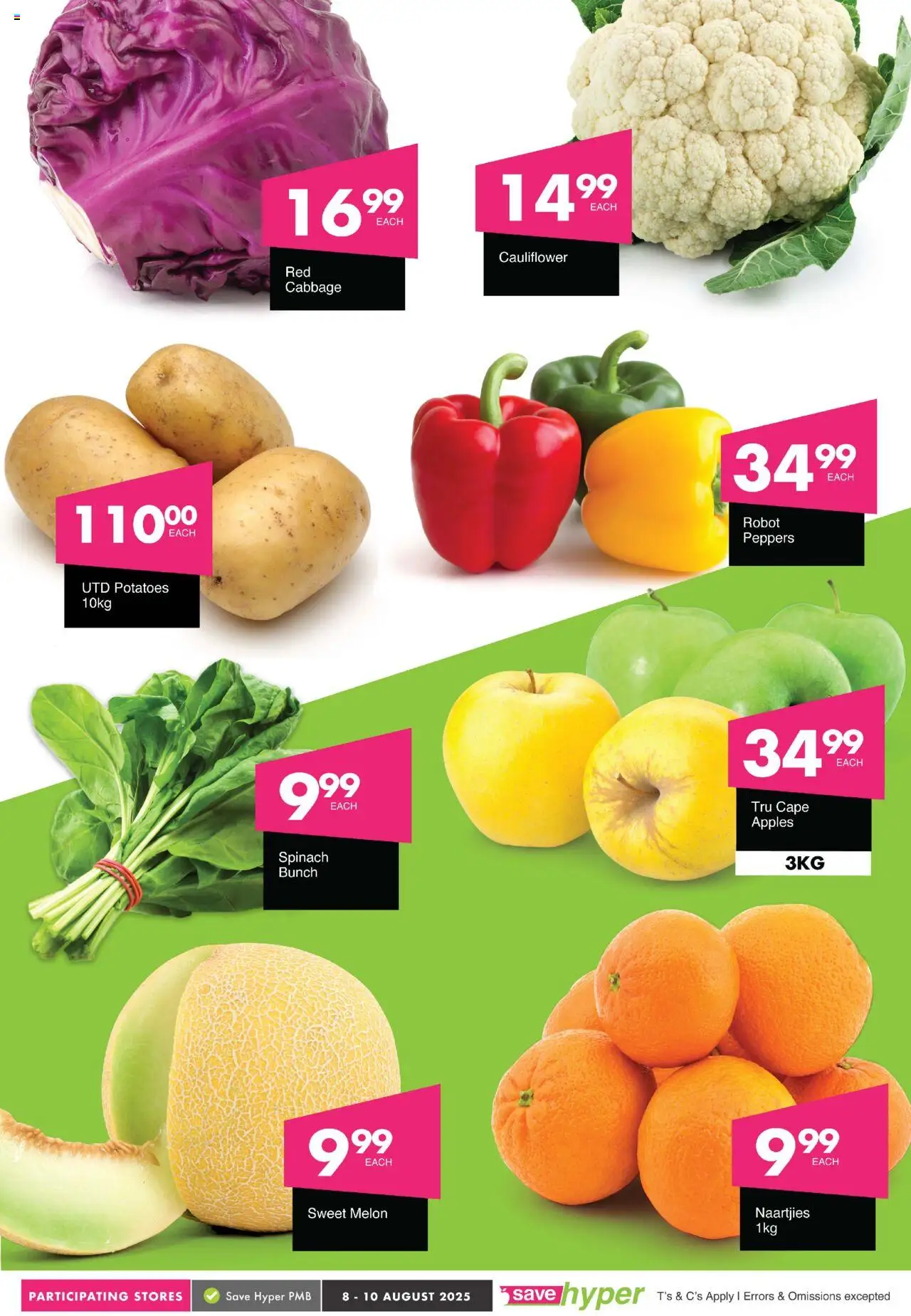 Save Weekend WOW │ valid from 08.08.2025 | Page: 5 | Products: Cauliflower, Apples, Potatoes