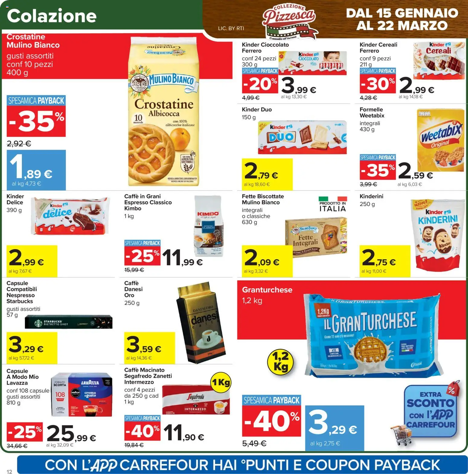 Volantino Carrefour del 17.02.2026 | Pagina: 12 | Prodotti: Caffè, Cioccolato, Cereali, Olio