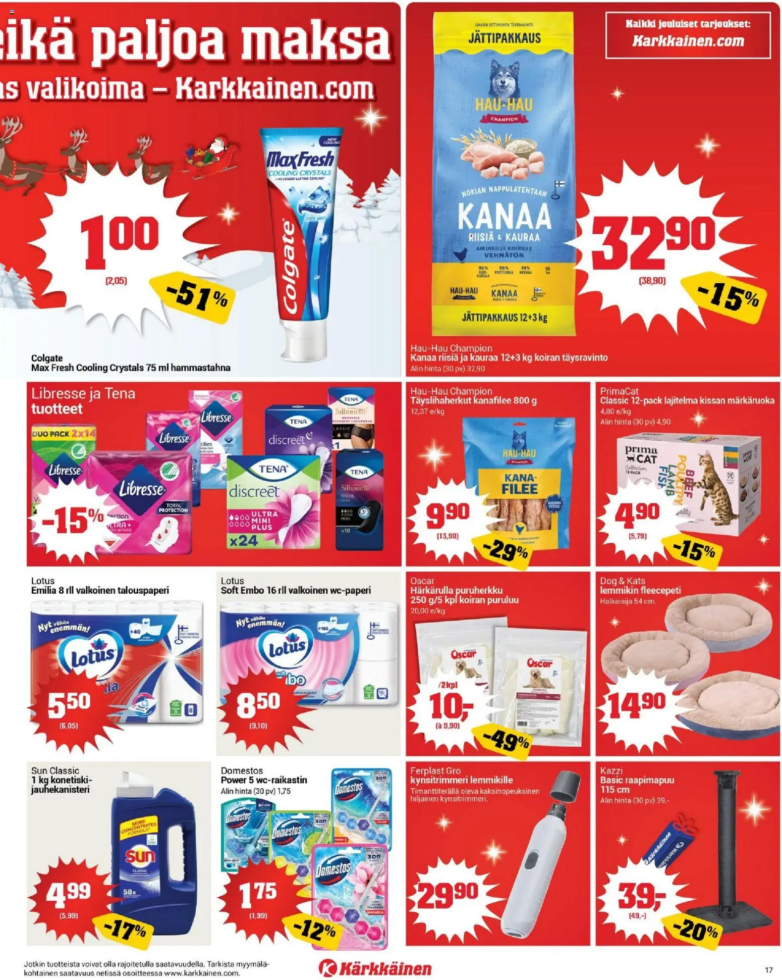 Kärkkäinen tarjoukset – voimassa 10.12.2025 alkaen | Sivu: 17 | Tuotteet: Kana, Kanafilee, Hammastahna