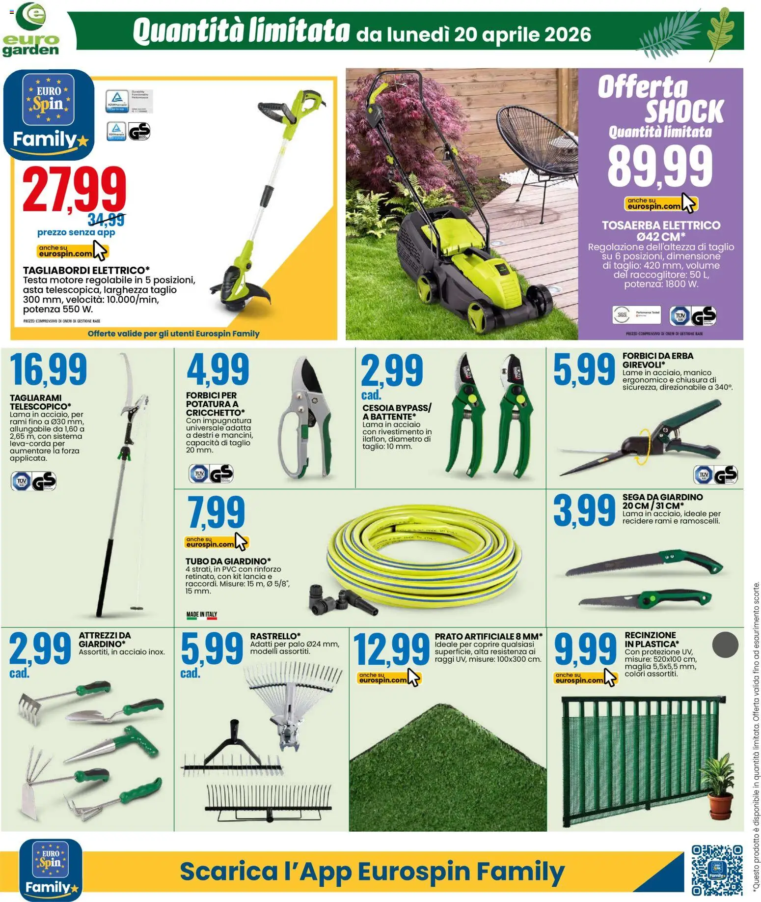 Volantino Eurospin del 20.04.2026 | Pagina: 10 | Prodotti: Tubo, Recinzione, Sega