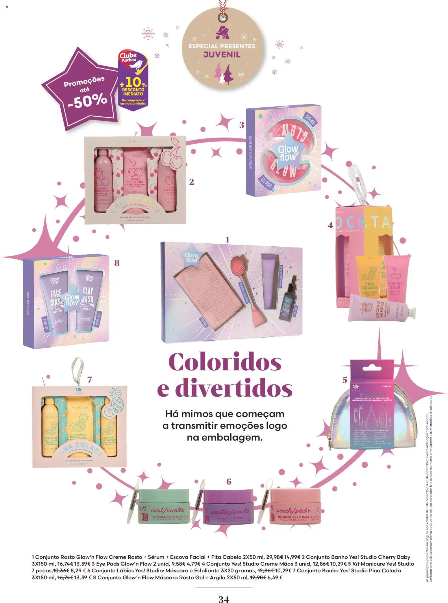 Auchan - Vem aí o Natal │ válido de 06.11.2025 | Página: 34 | Produtos: Argila, Sérum, Banho, Creme