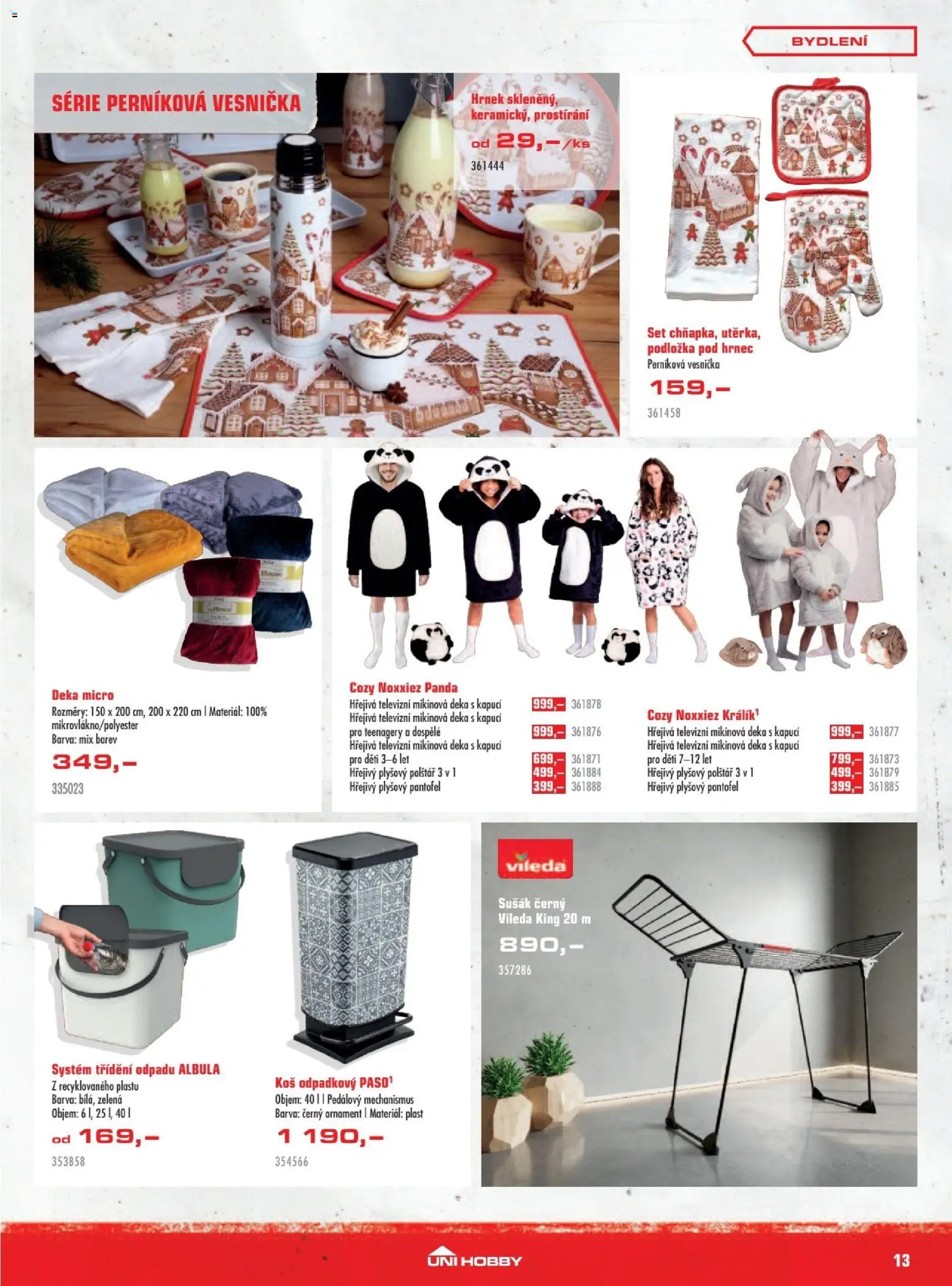 Uni Hobby leták od 27.11.2025 | Strana: 13 | Produkty: Hrnek, Prostírání, Deka, Koš