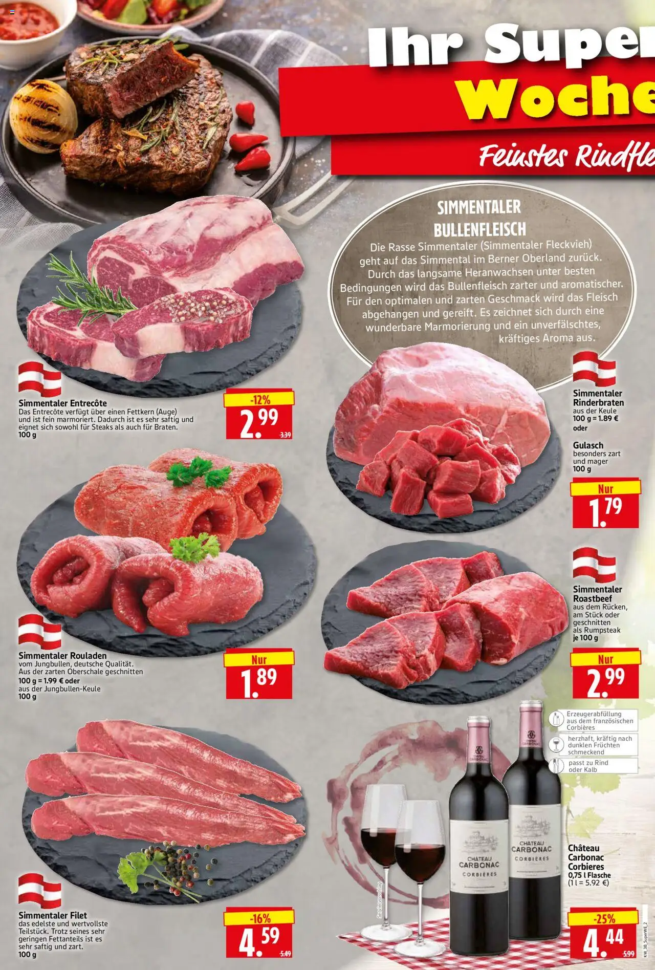 HERKULES - Sonderbeilage – gültig ab 18.09.2025 | Seite: 2 | Produkte: Rumpsteak, Roastbeef, Gulasch, Fleisch