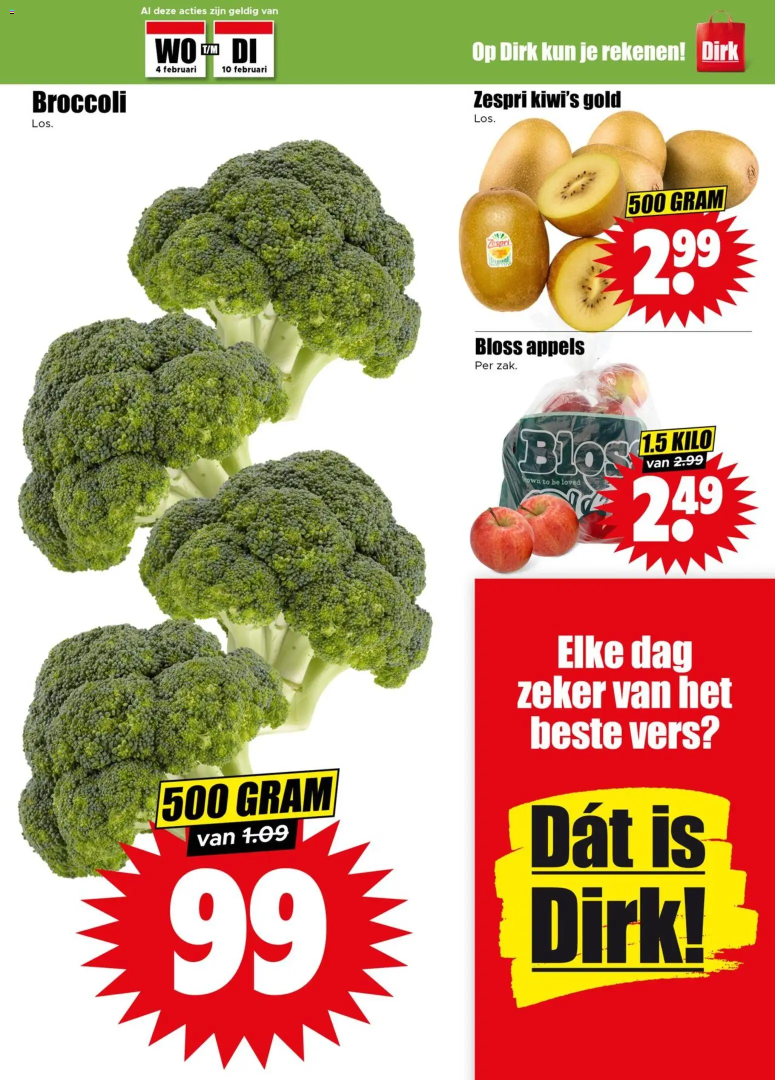 {H1} | Pagina: 5 | Producten: Broccoli, Appels, Kiwi's