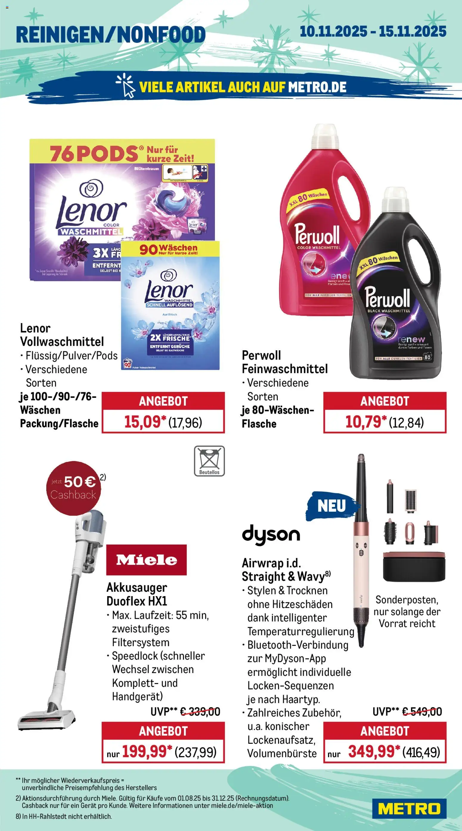 Metro - Black Friday – gültig ab 10.11.2025 | Seite: 17 | Produkte: Miele, Dyson, Perwoll, Waschmittel