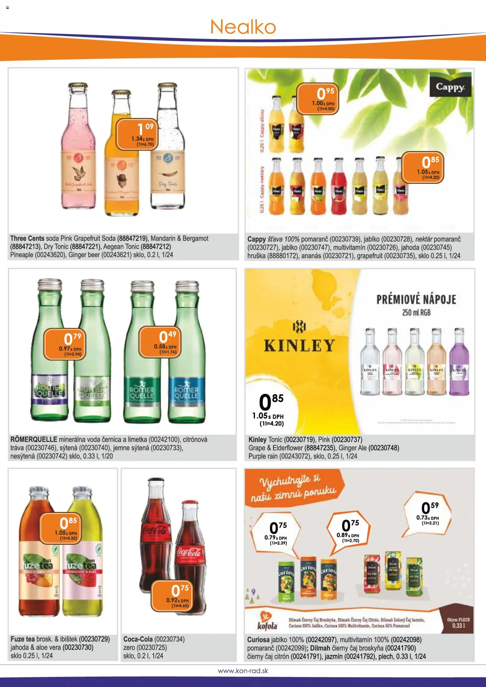 Nové KON - RAD akcie – leták je platný od 08.01.2026 | Strana: 18 | Produkty: Limetka, Čaj, Kofola, Voda