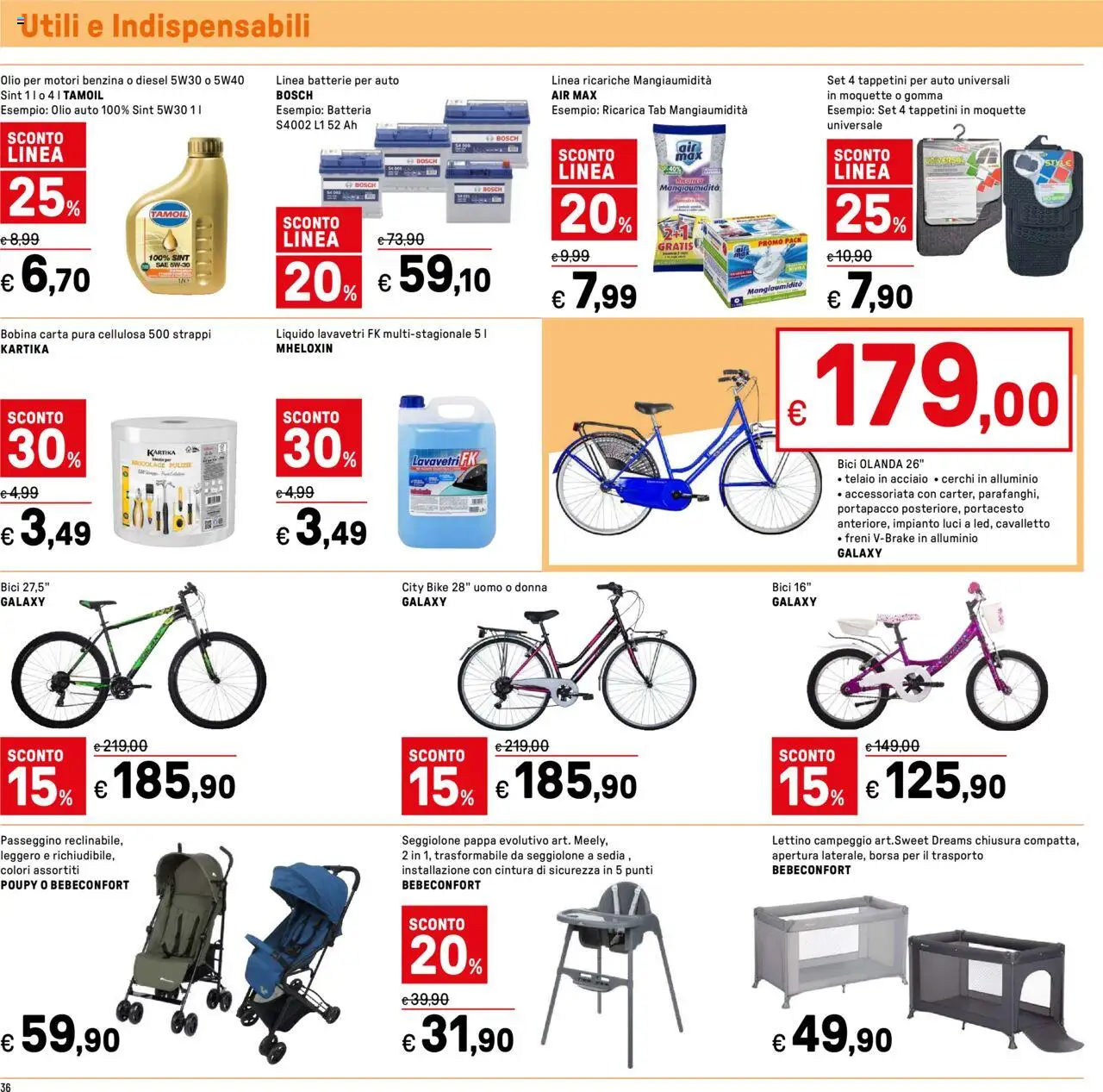 Volantino Iper del 01.08.2025 | Pagina: 36 | Prodotti: Olio, Passeggino, Sedia, Batterie